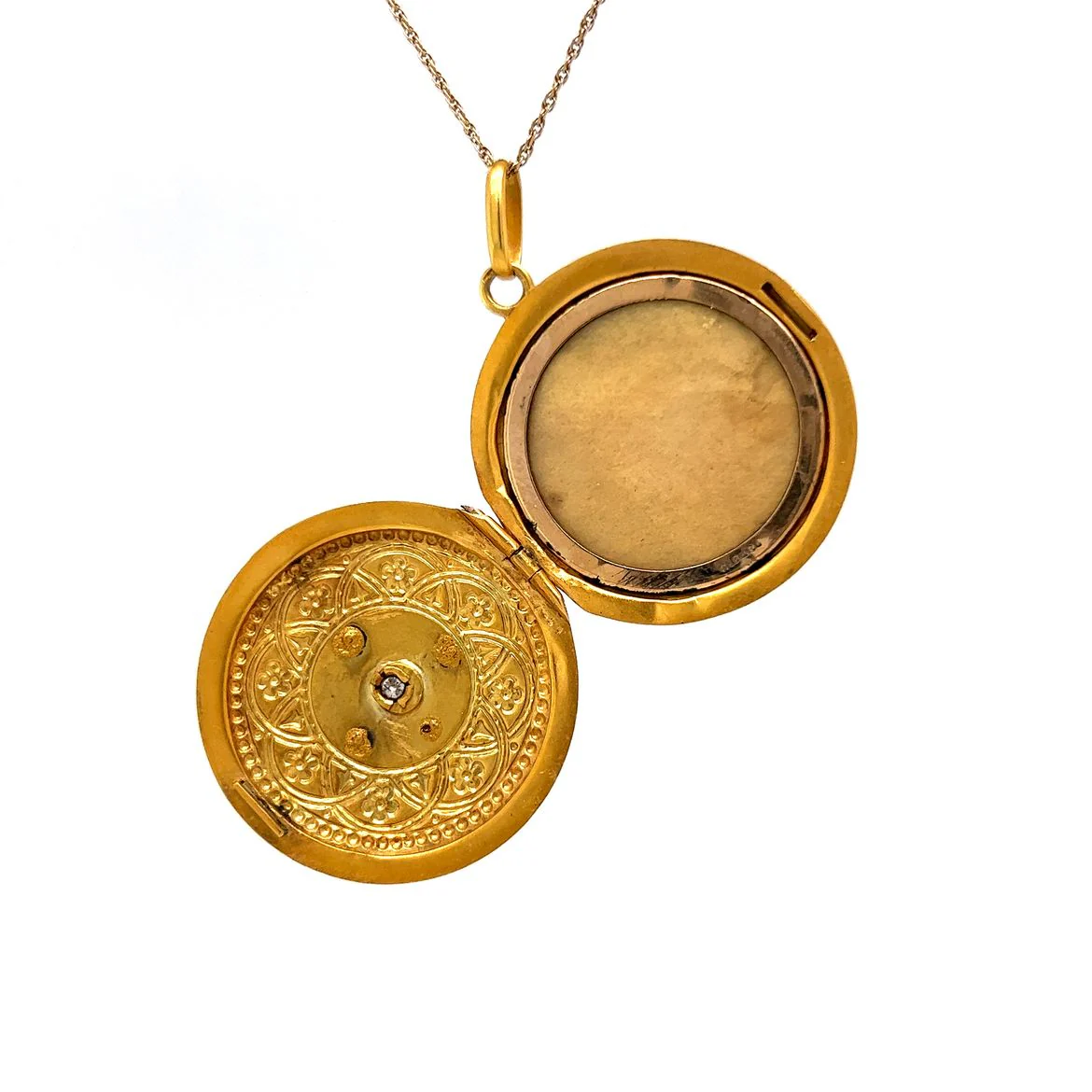 Vintage Victorian Diamond Locket Pendant in 14k Yellow Gold - Image 5