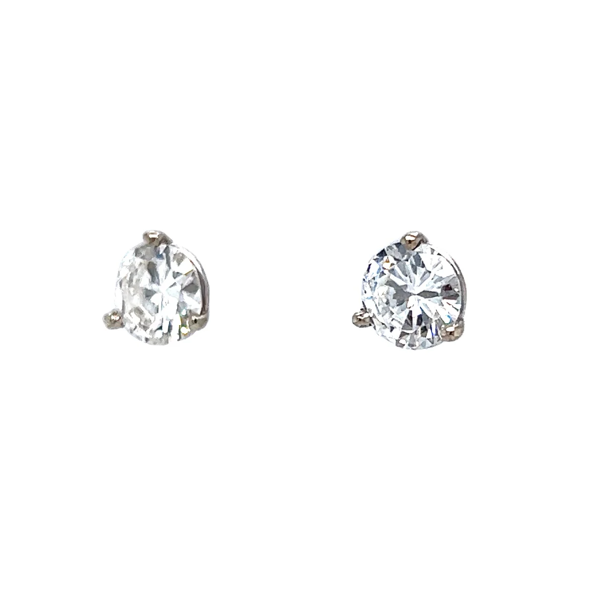 1.52 Round Brilliant Diamond Stud Earrings in 14k White Gold - Image 2