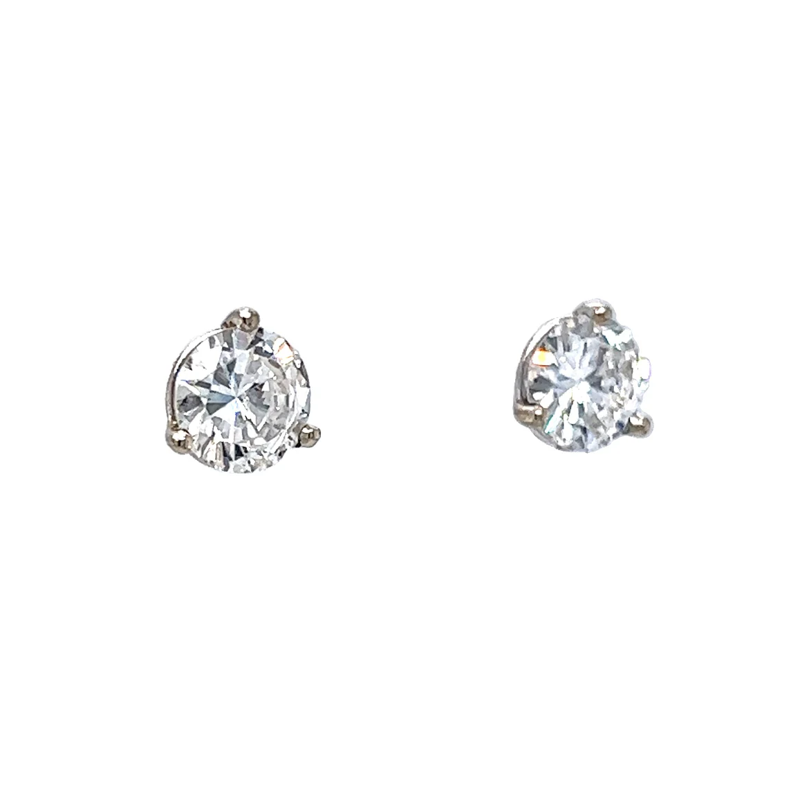1.52 Round Brilliant Diamond Stud Earrings in 14k White Gold - Image 3