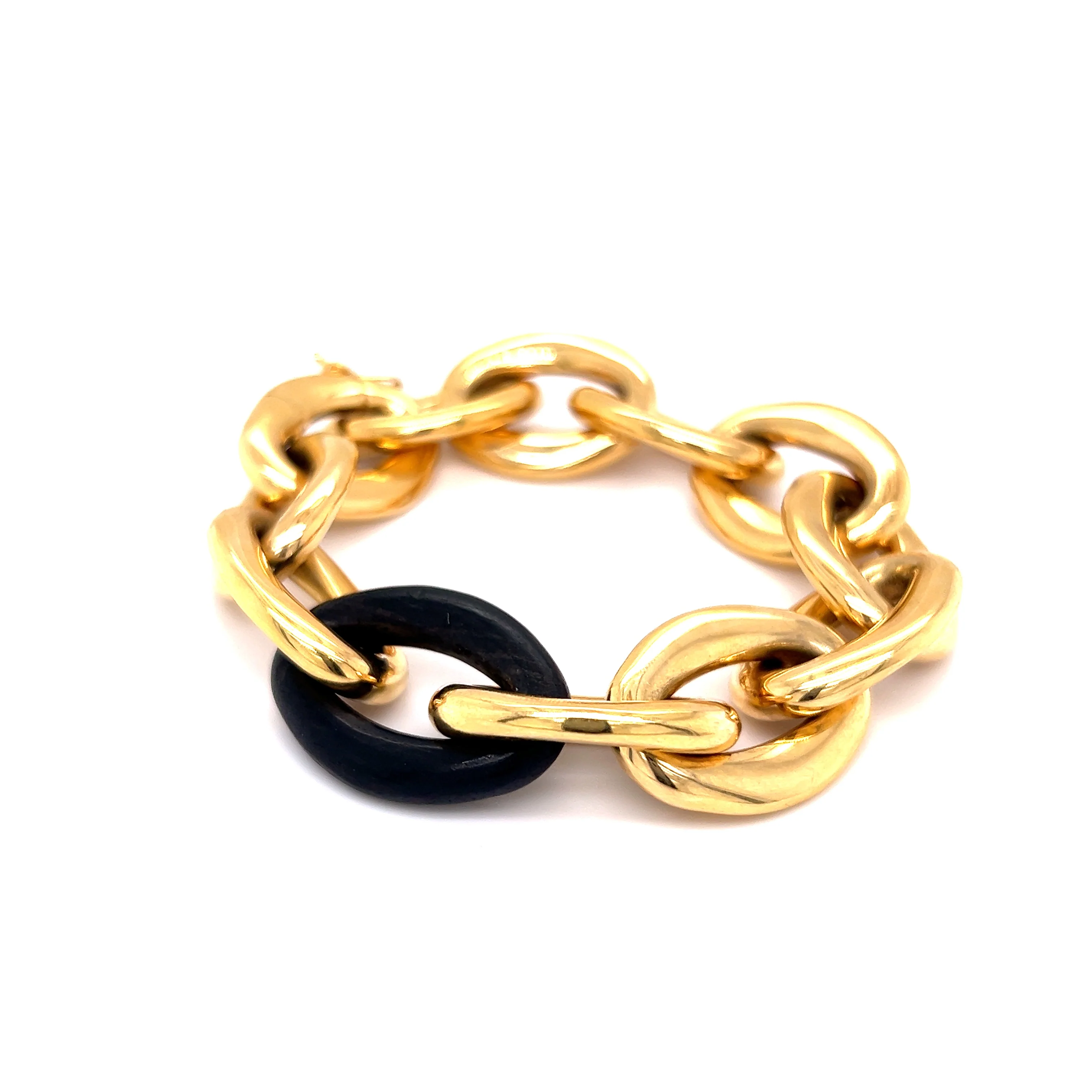 Carl Bucherer Ebony & Gold Oval Link Bracelet in 18k - Image 2