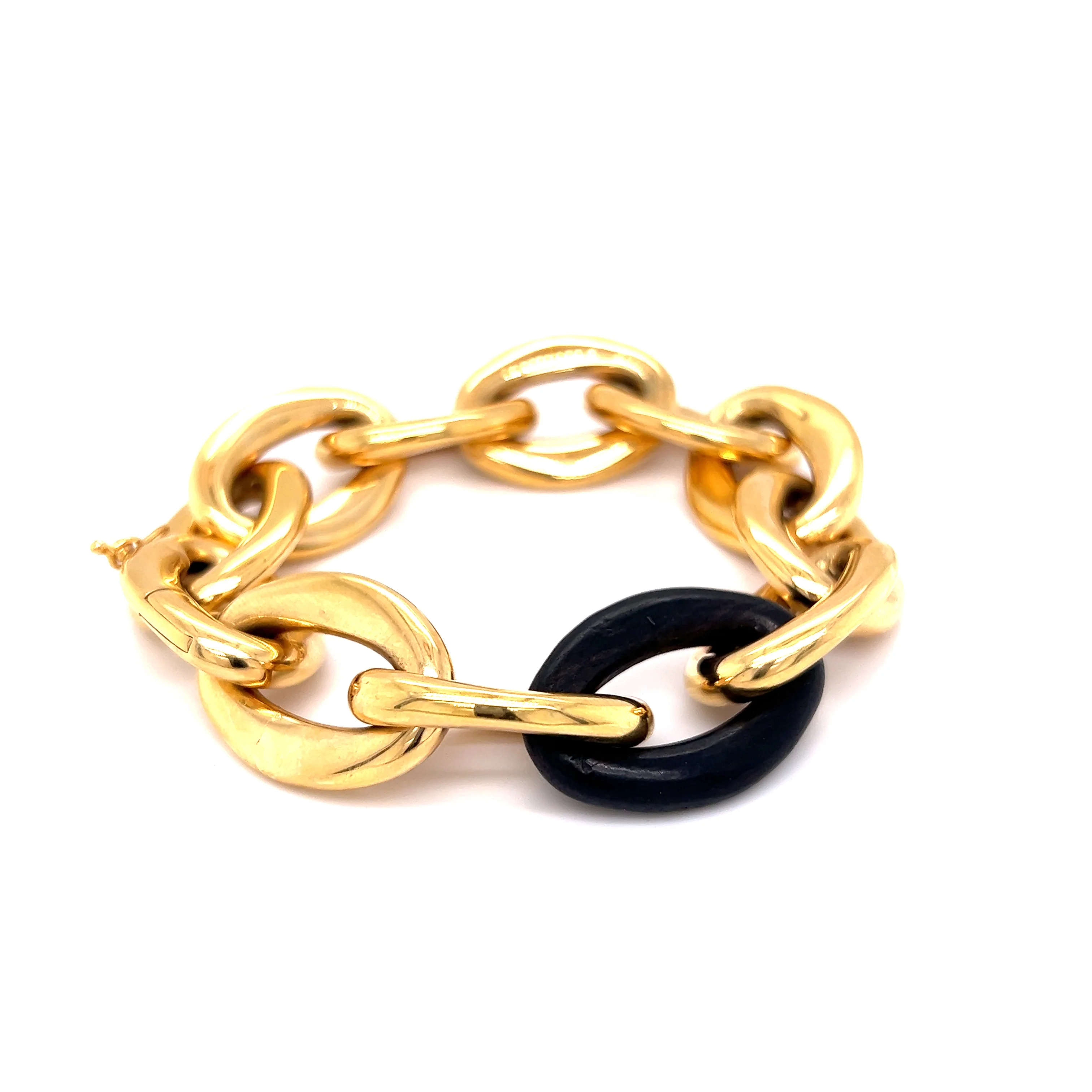Carl Bucherer Ebony & Gold Oval Link Bracelet in 18k - Image 3