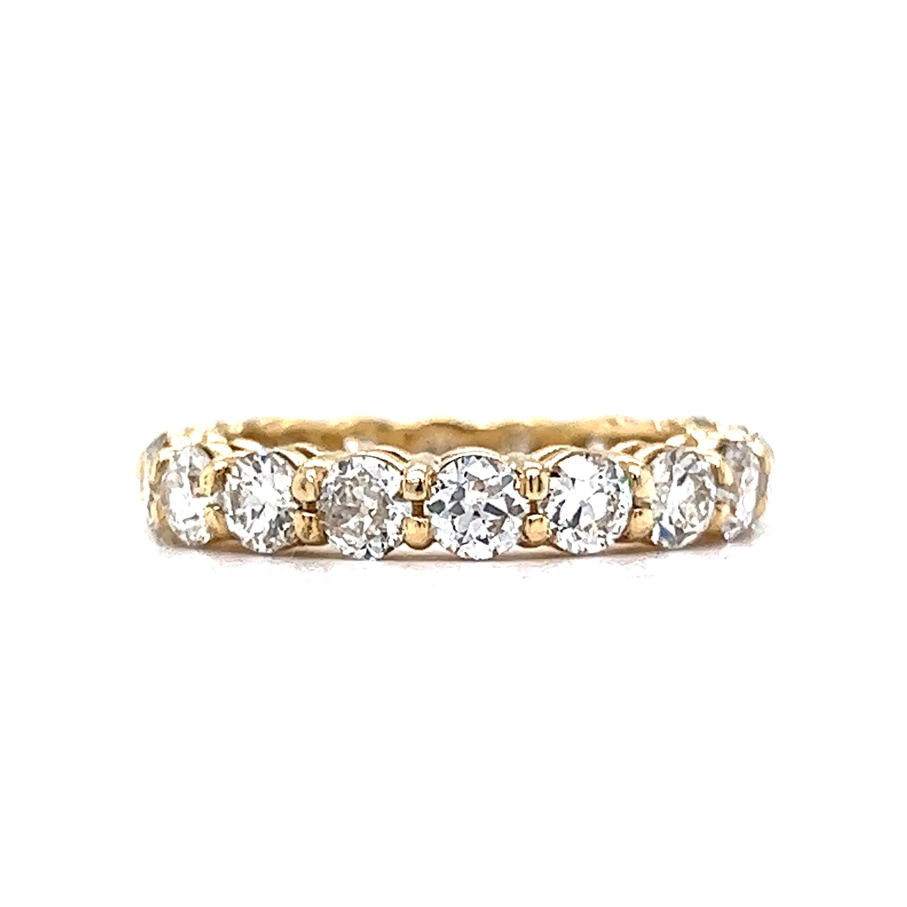 2.85 Old European Diamond Eternity Band in 14k Yellow Gold