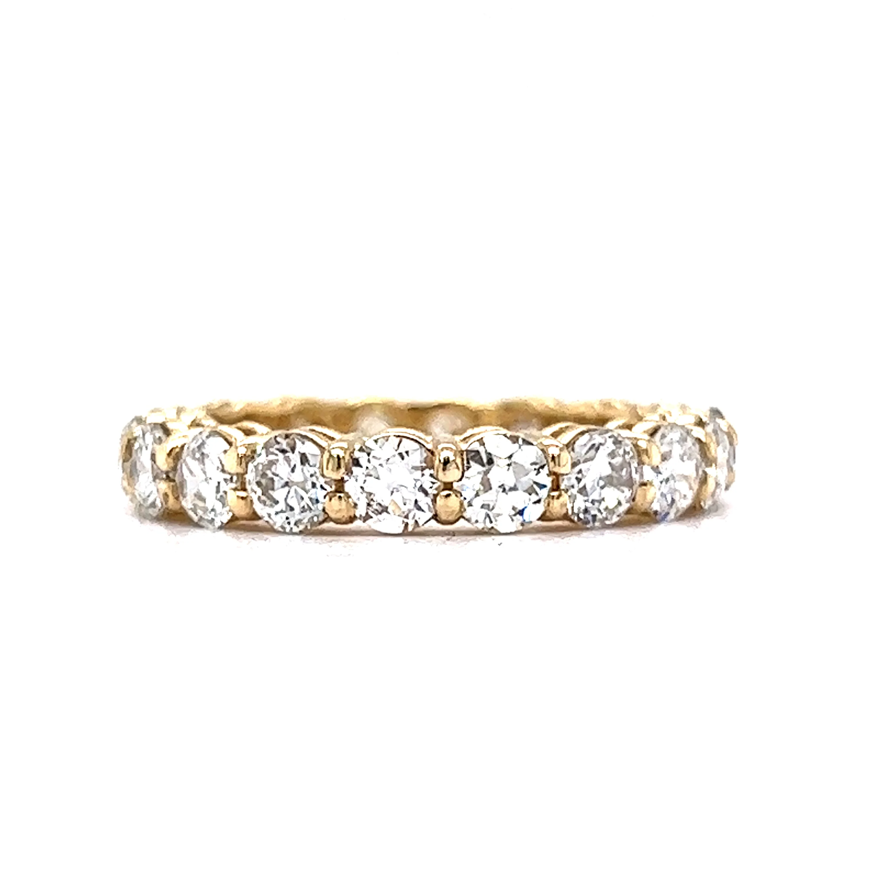 2.85 Old European Diamond Eternity Band in 14k Yellow Gold - Image 2