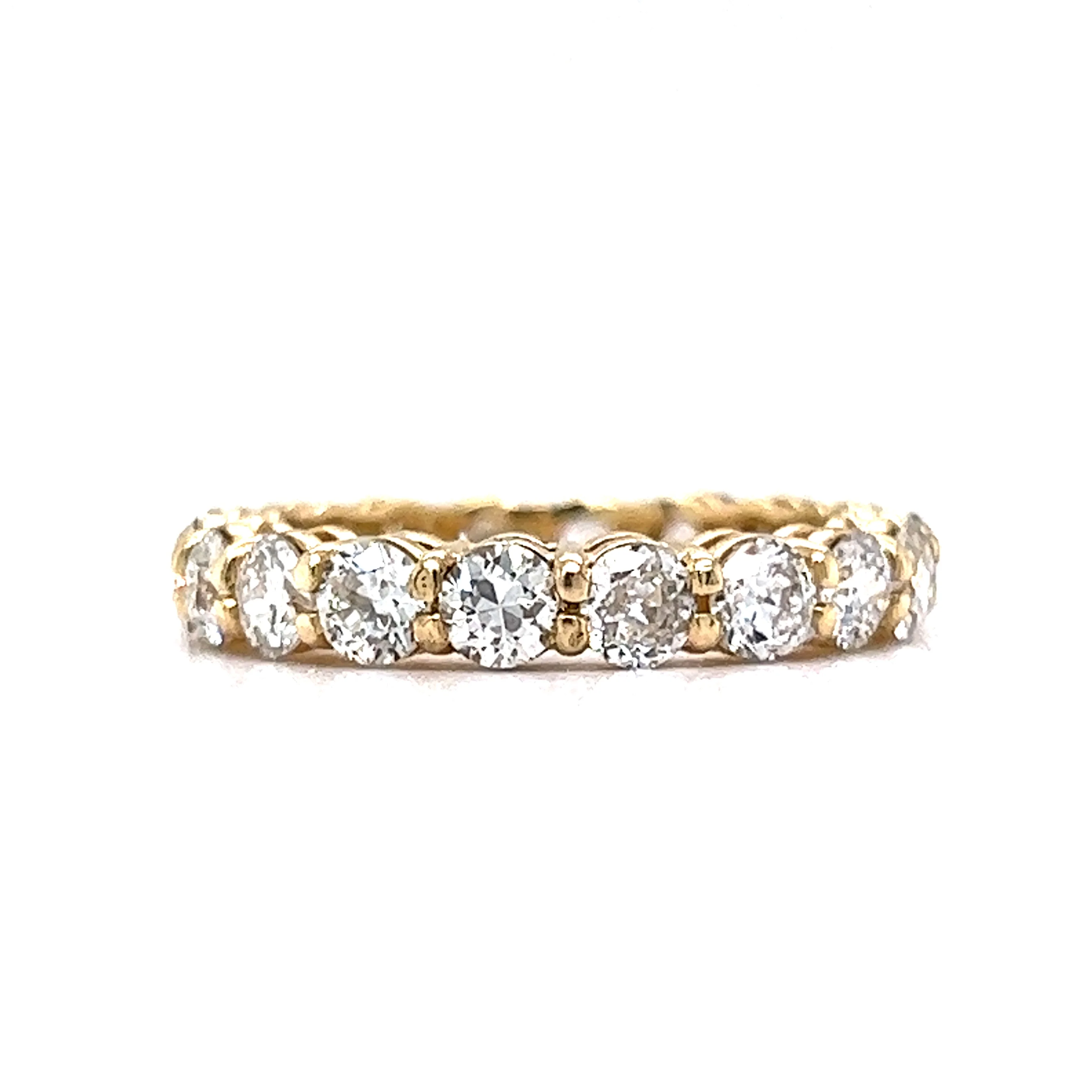 2.85 Old European Diamond Eternity Band in 14k Yellow Gold - Image 3
