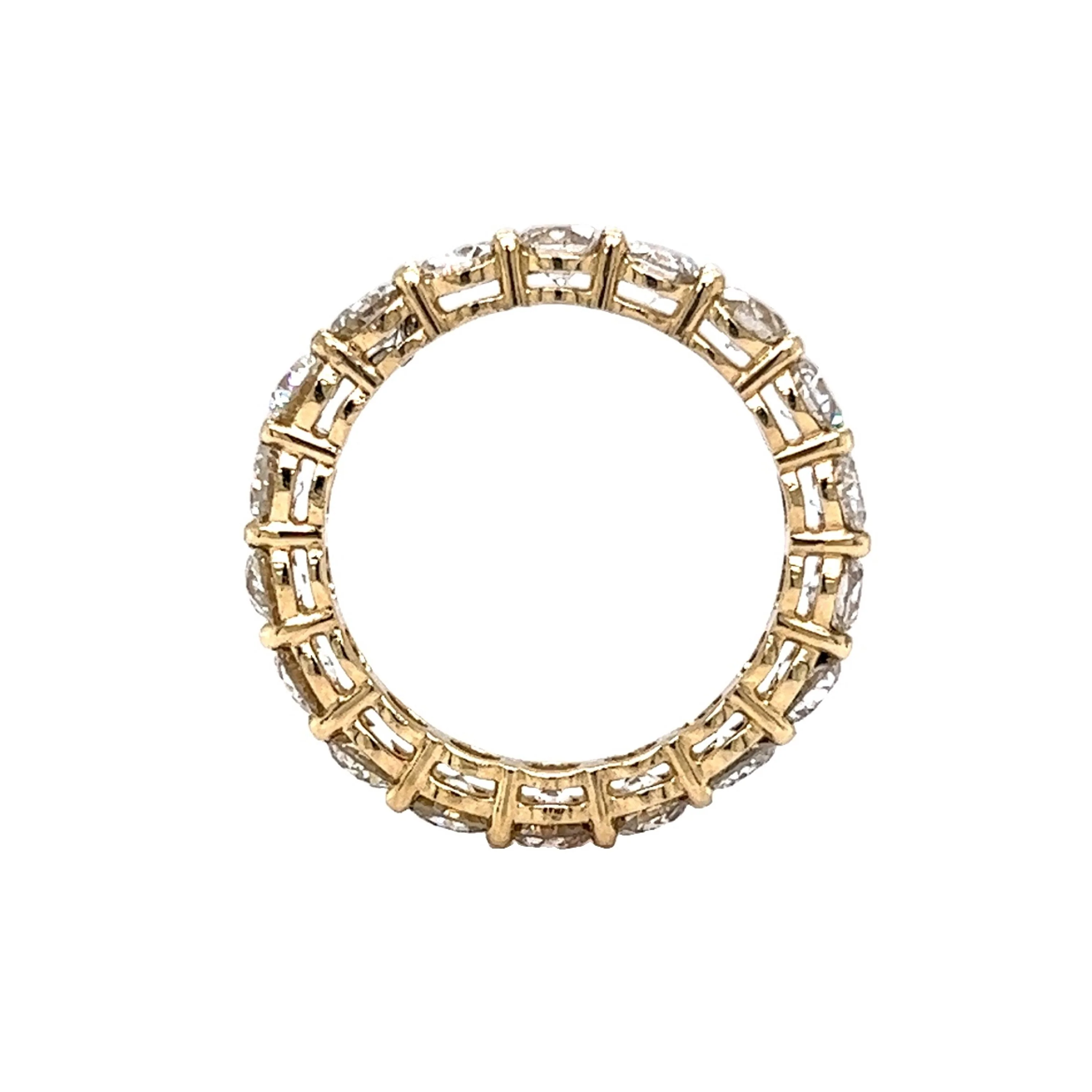 2.85 Old European Diamond Eternity Band in 14k Yellow Gold - Image 4