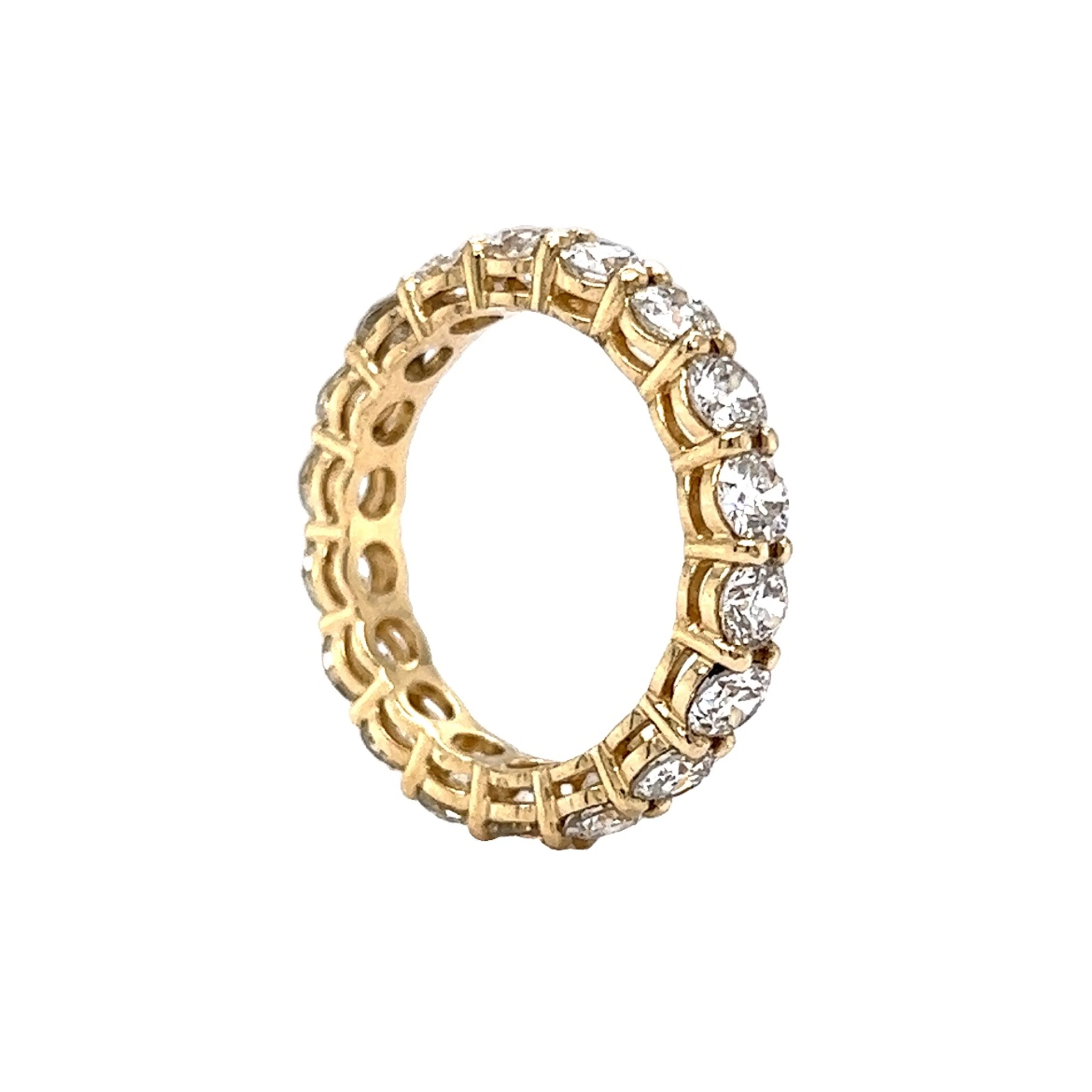 2.85 Old European Diamond Eternity Band in 14k Yellow Gold - Image 5
