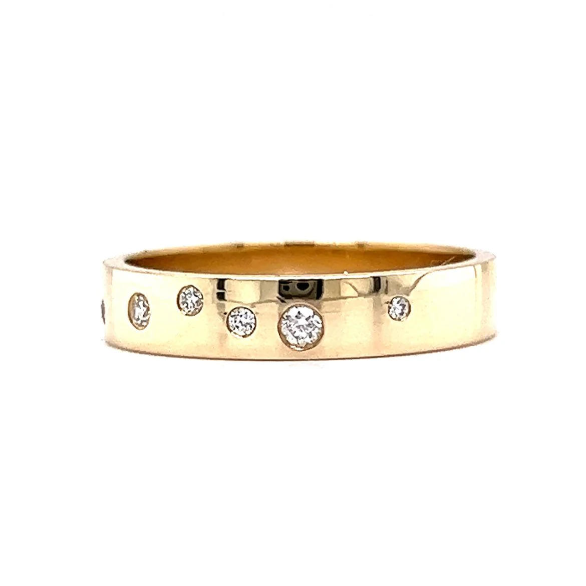 .07 Flush Set Diamond Wedding Band in 14k Yellow Gold - Image 2