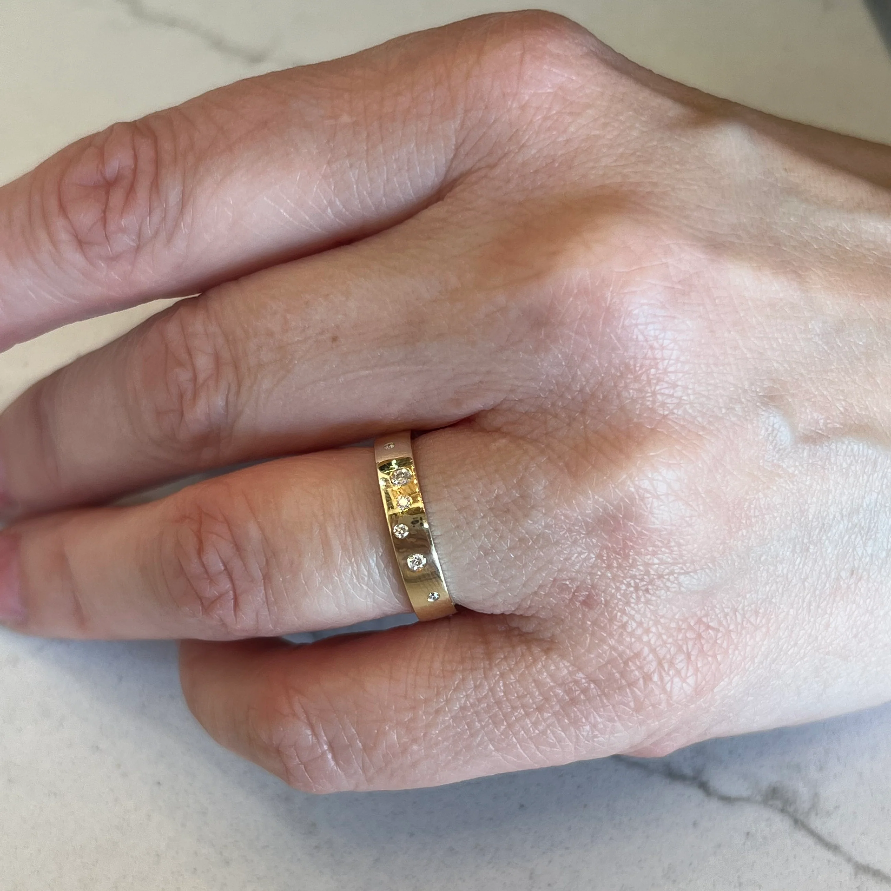 .07 Flush Set Diamond Wedding Band in 14k Yellow Gold - Image 6