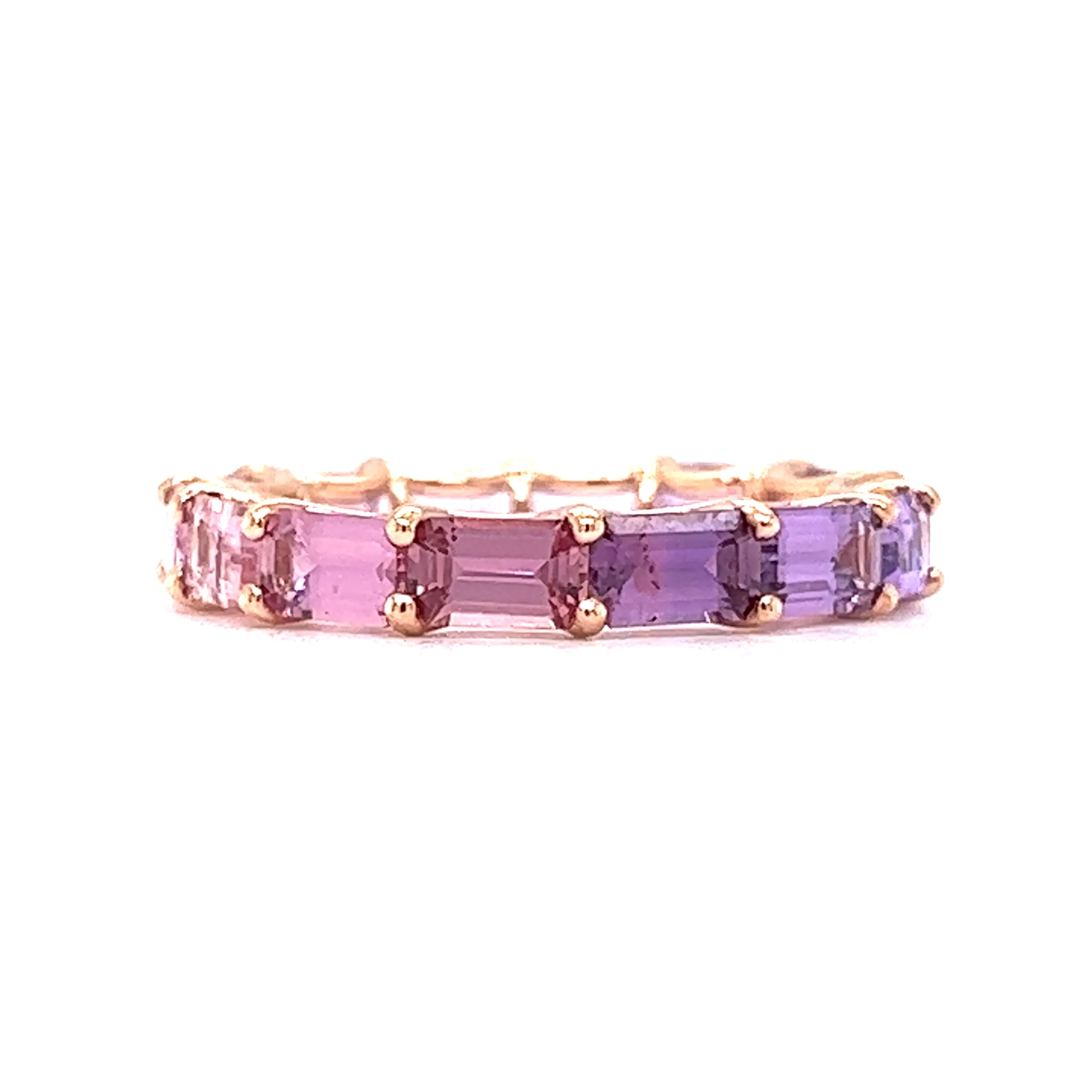 3.36 Pink & Purple Sapphire Eternity Band in 14k Rose Gold - Image 2