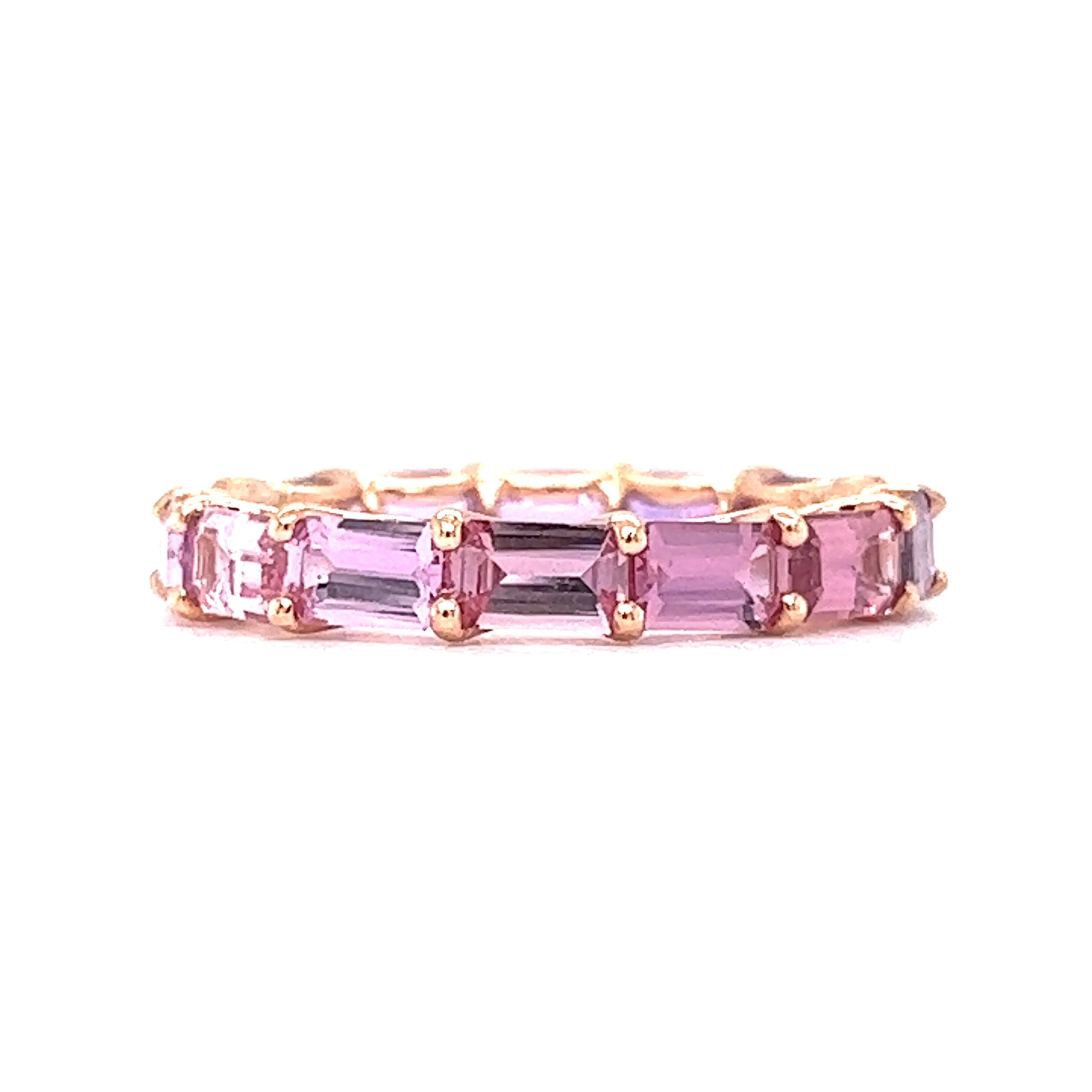 3.36 Pink & Purple Sapphire Eternity Band in 14k Rose Gold - Image 3