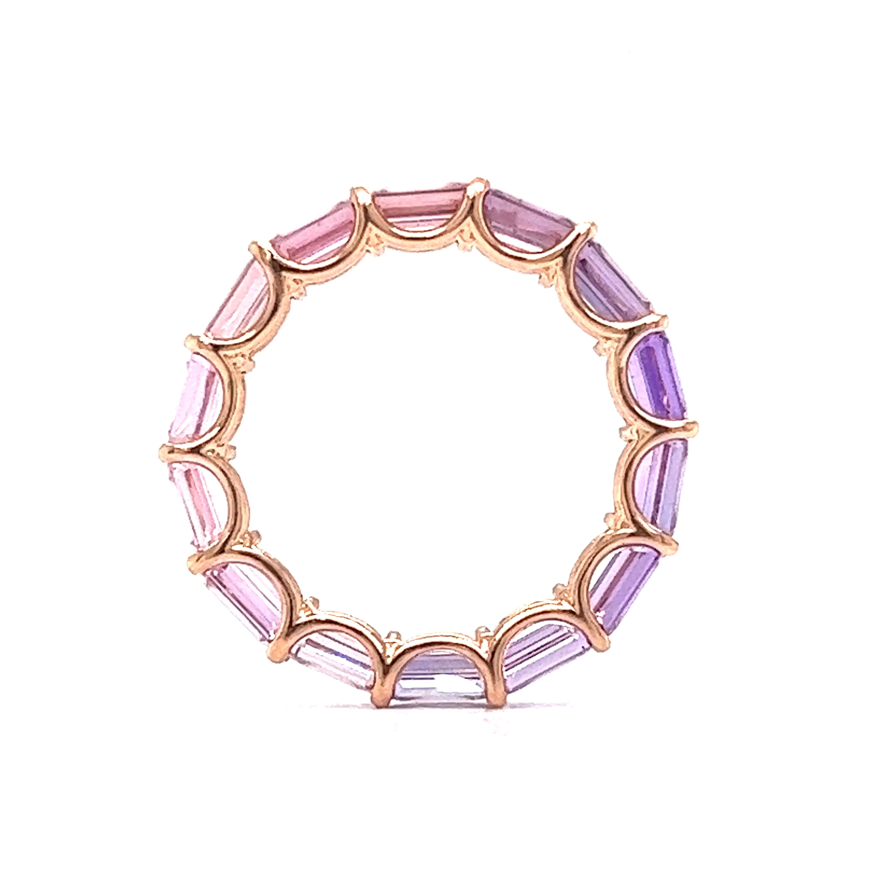 3.36 Pink & Purple Sapphire Eternity Band in 14k Rose Gold - Image 4