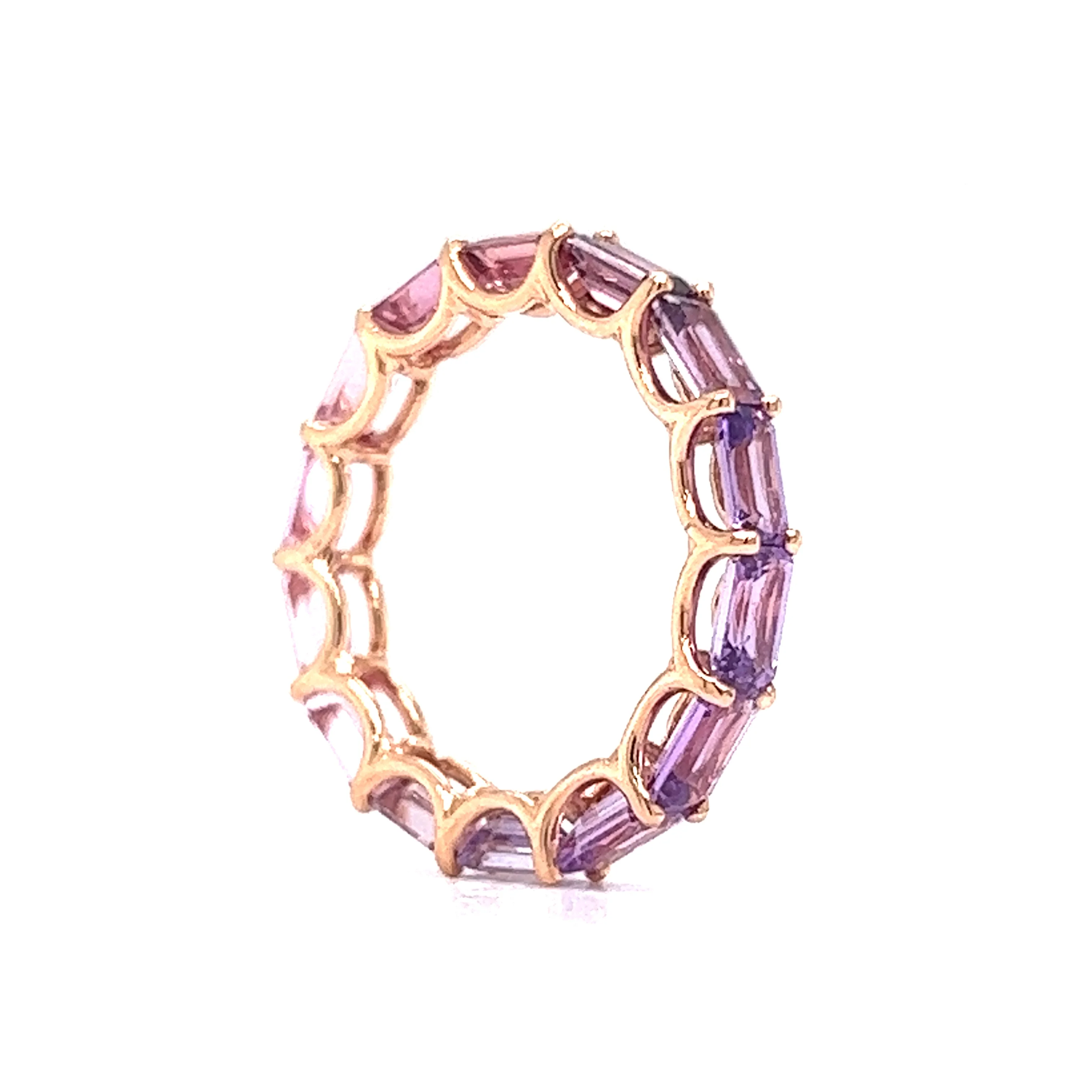 3.36 Pink & Purple Sapphire Eternity Band in 14k Rose Gold - Image 5