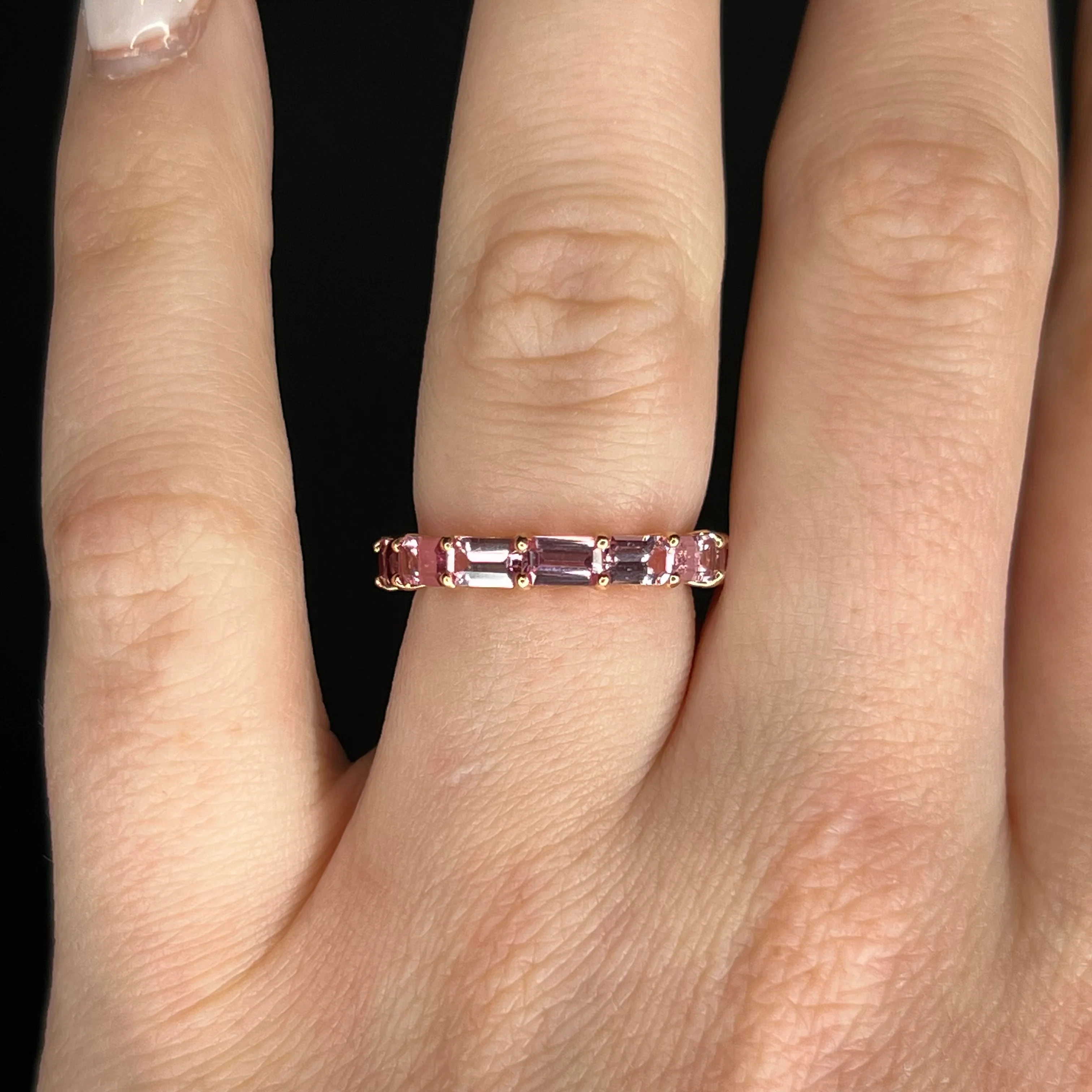 3.36 Pink & Purple Sapphire Eternity Band in 14k Rose Gold - Image 6