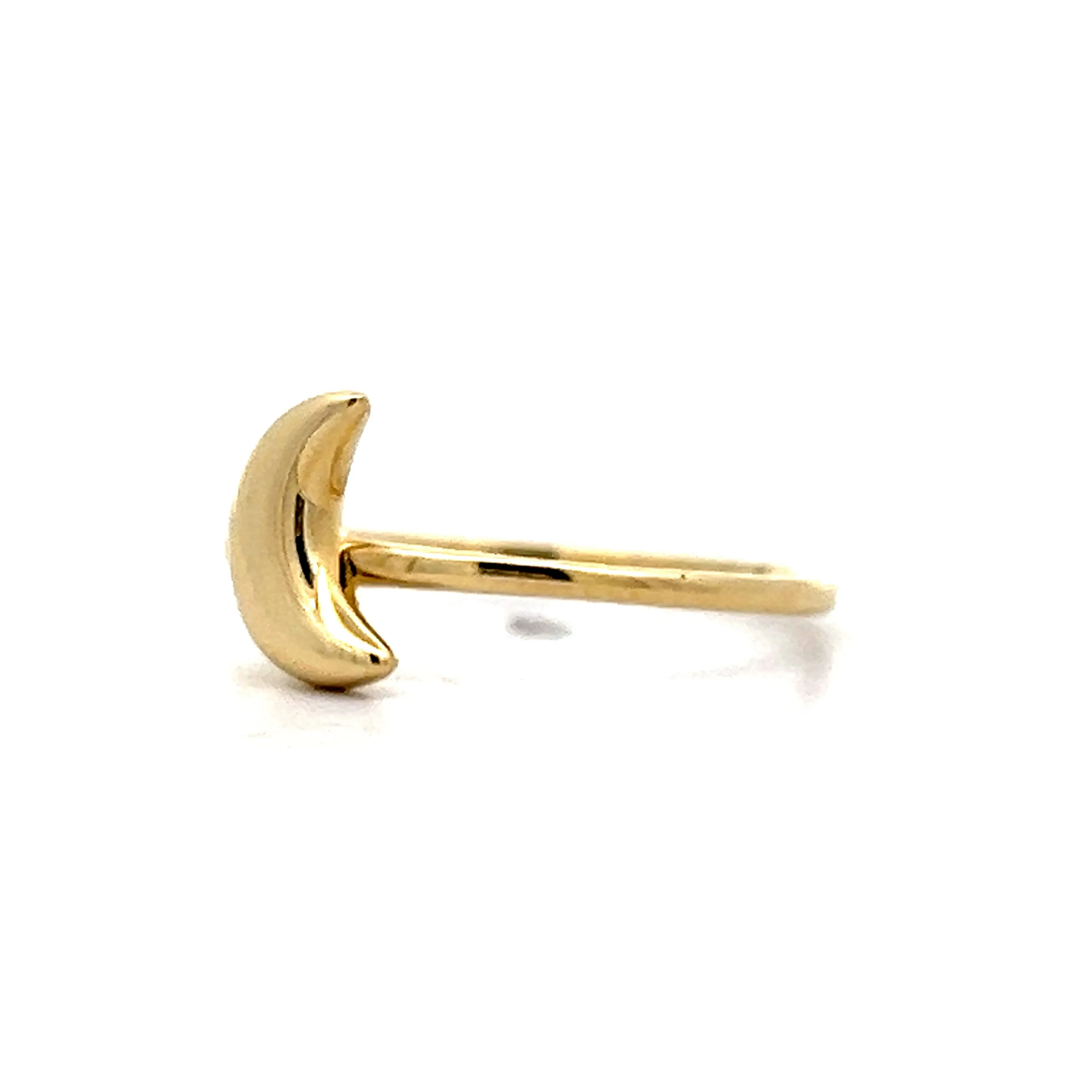 Puffy Moon Stacking Ring in 14k Yellow Gold - Image 2
