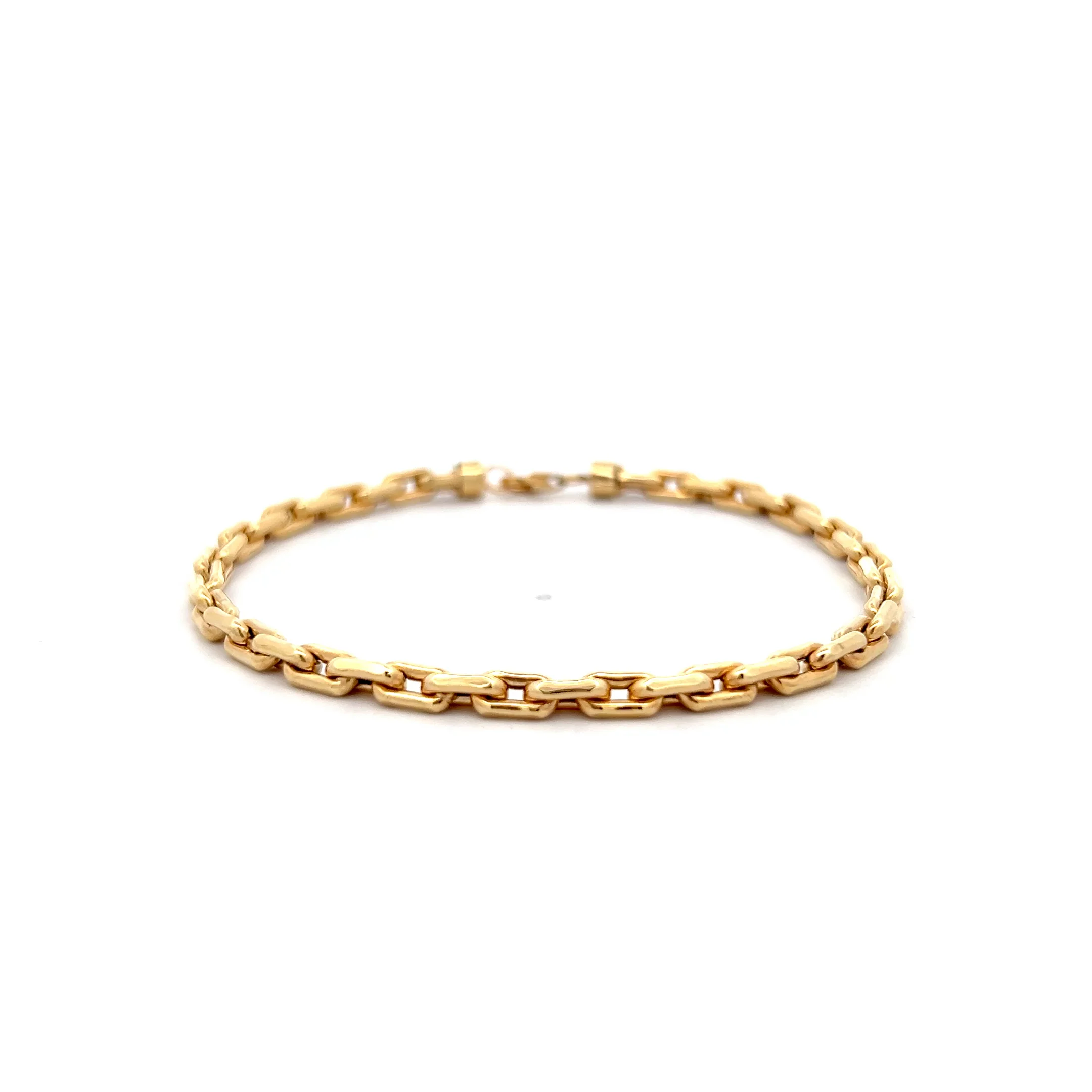 Puffy Oval Cable Link Chain Bracelet in 14k Yellow Gold