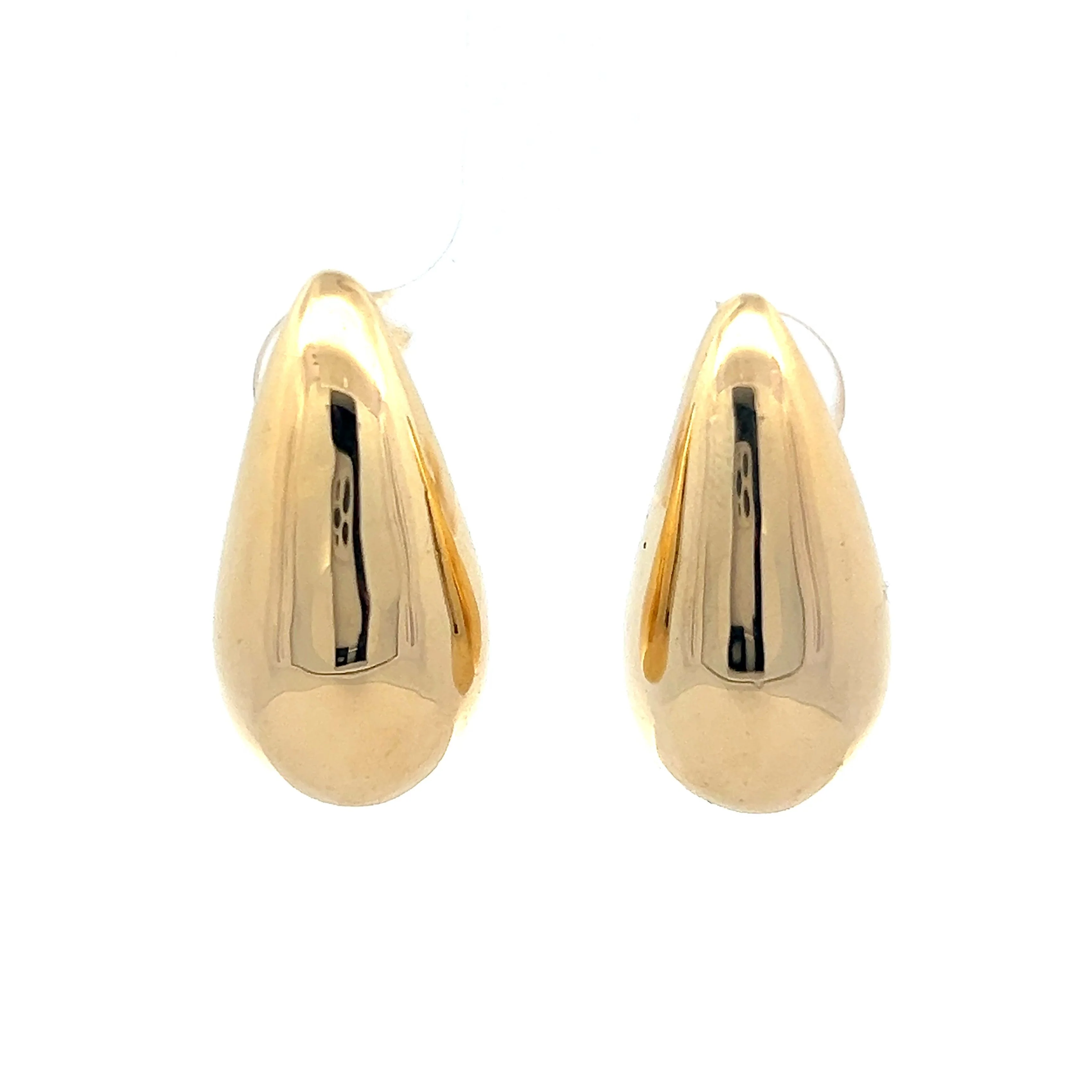 Raindrop Shaped Stud Earrings in 18k Yellow Gold