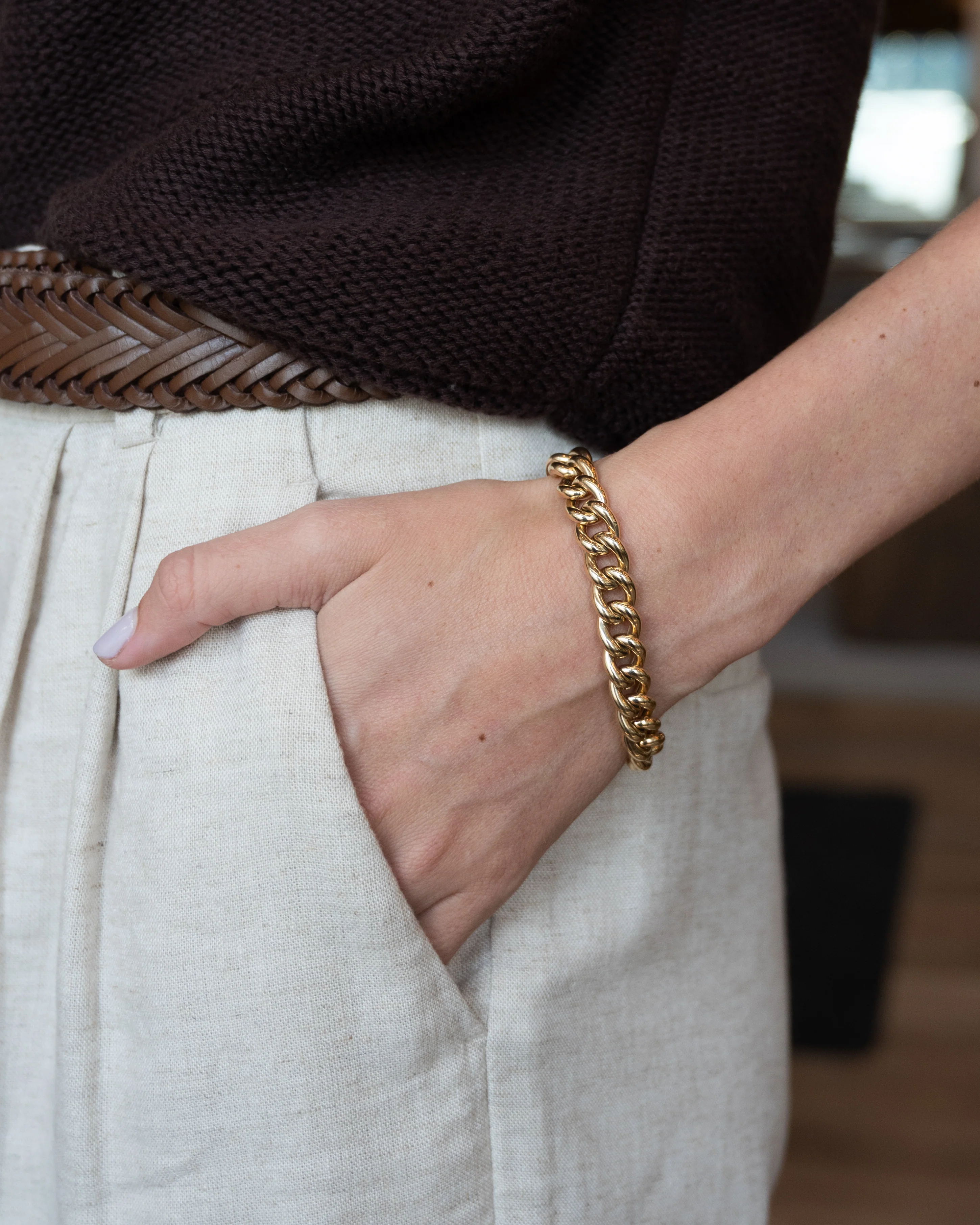 Ralph Lauren Curb Link Bracelet 14k Yellow Gold - Image 6