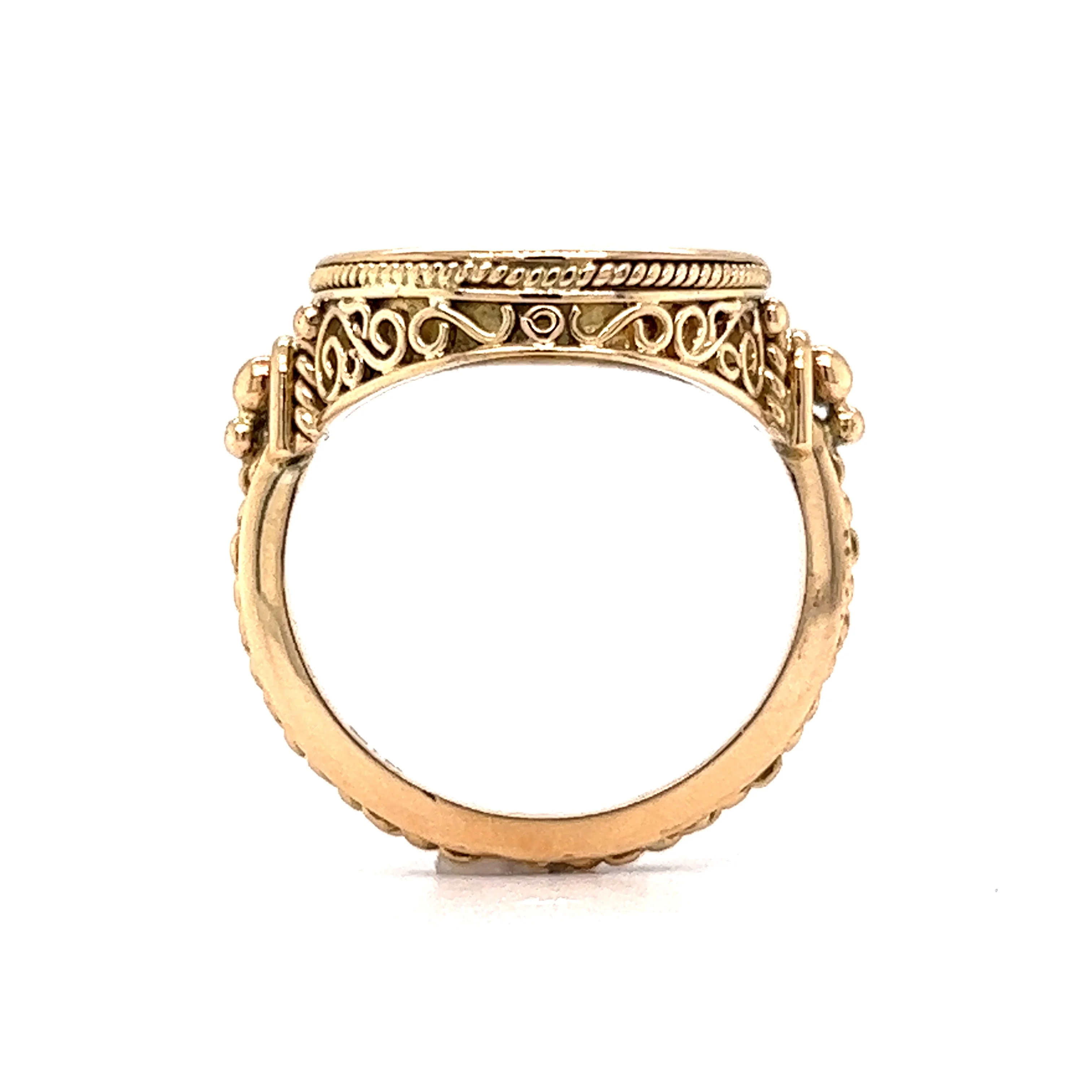 Red Carnelian Statement Ring in 14k Yellow Gold - Image 4