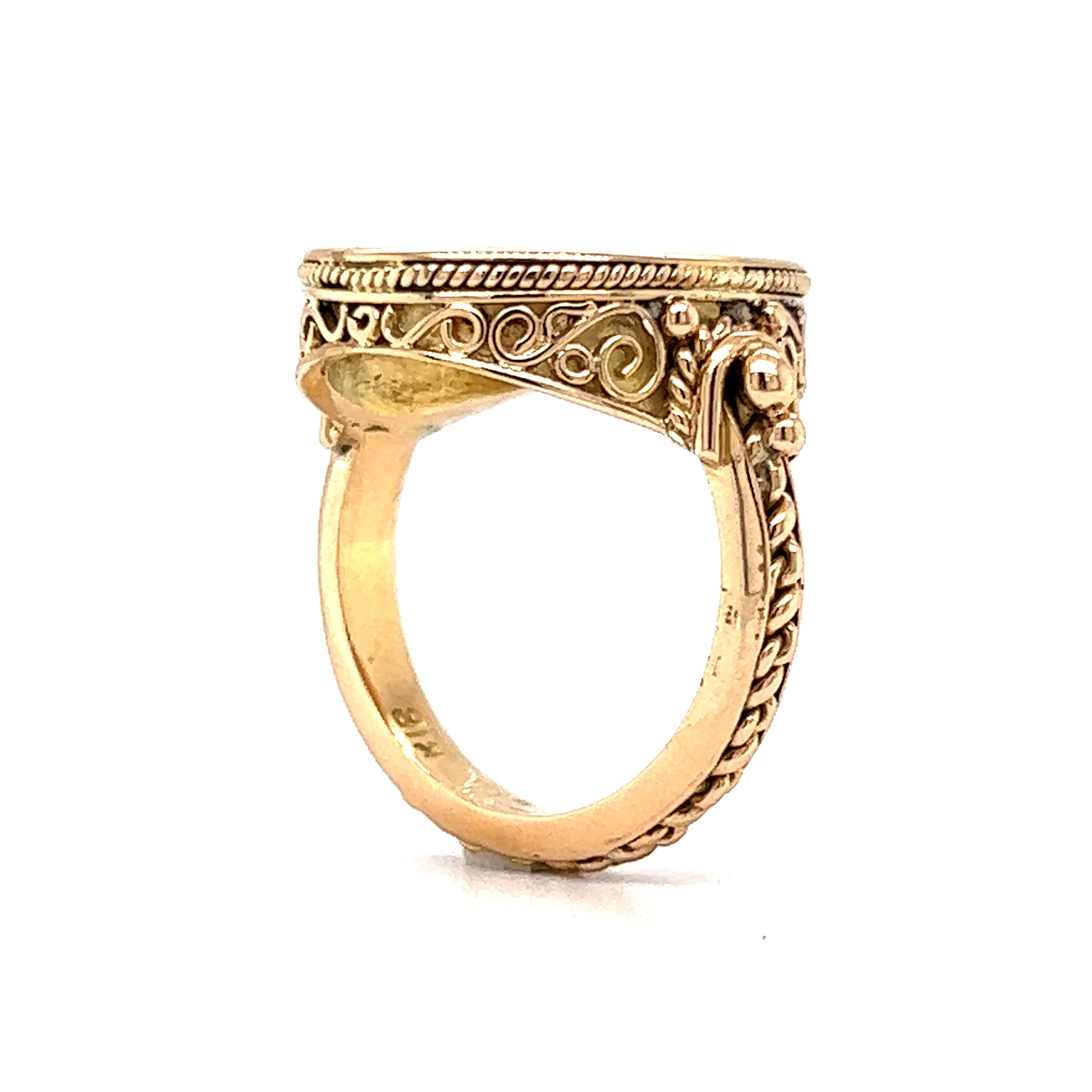 Red Carnelian Statement Ring in 14k Yellow Gold - Image 5
