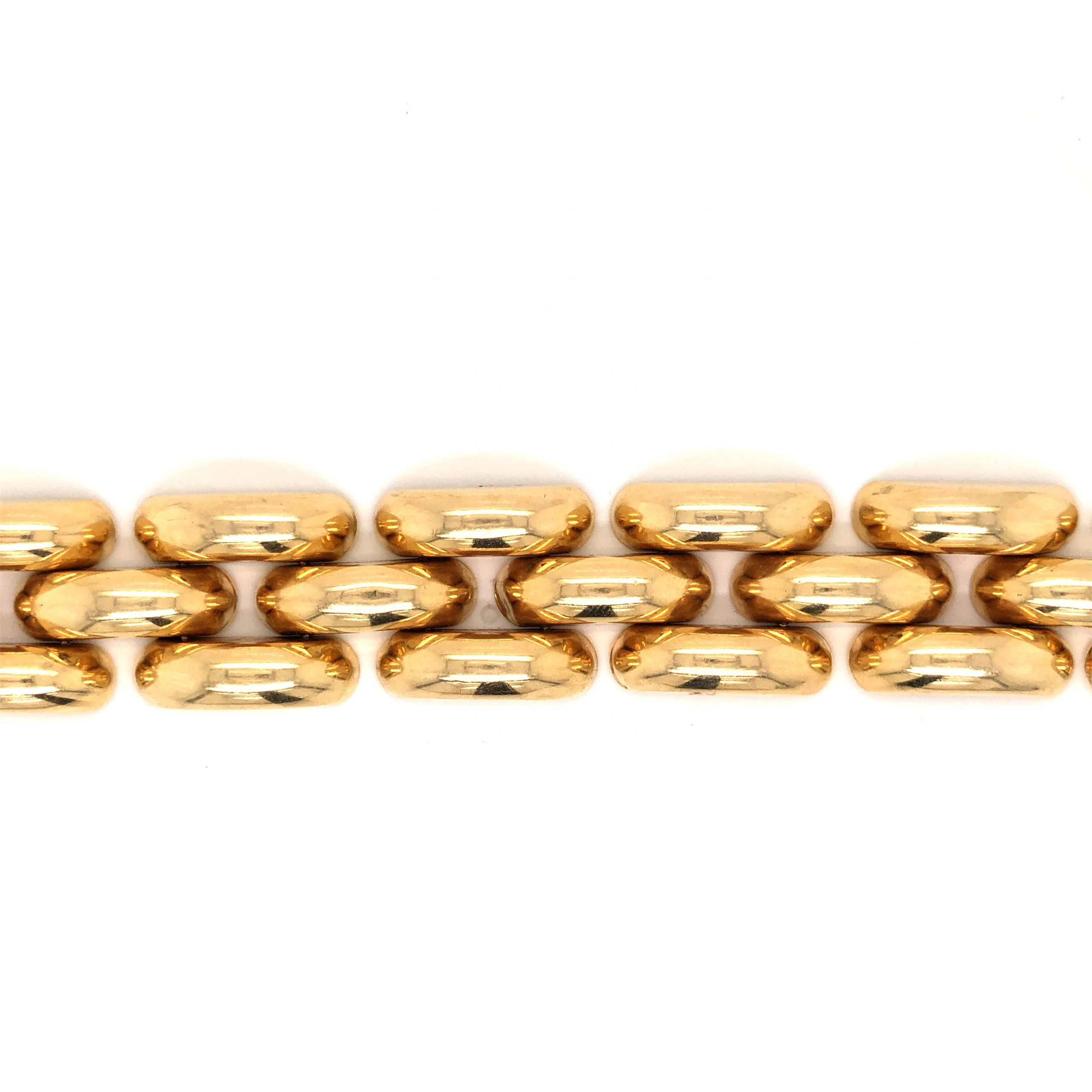Retro 3-Link Wide Bracelet in 14k Yellow Gold - Image 2
