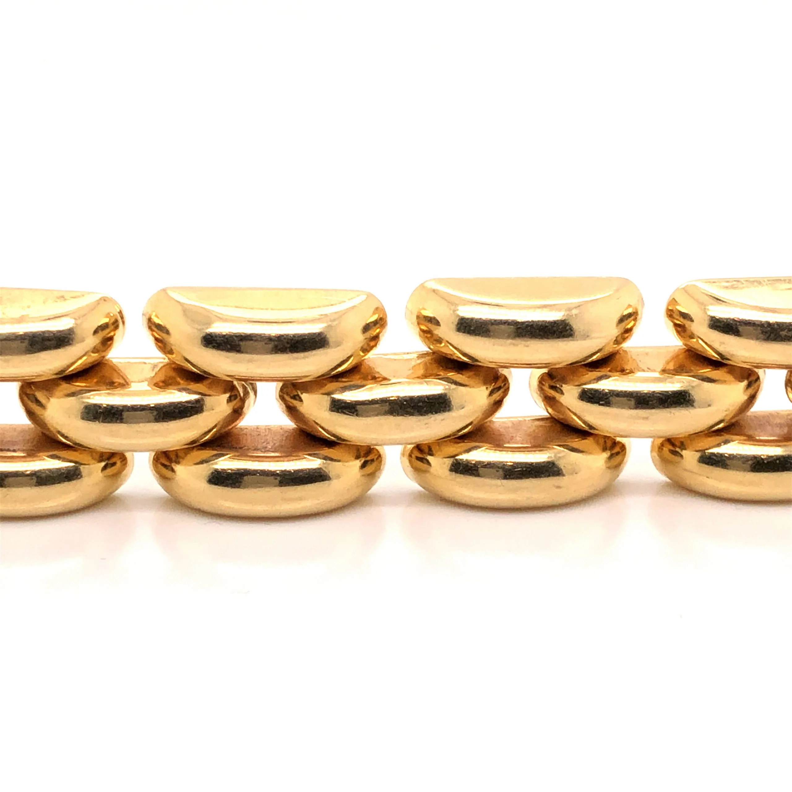 Retro 3-Link Wide Bracelet in 14k Yellow Gold - Image 3
