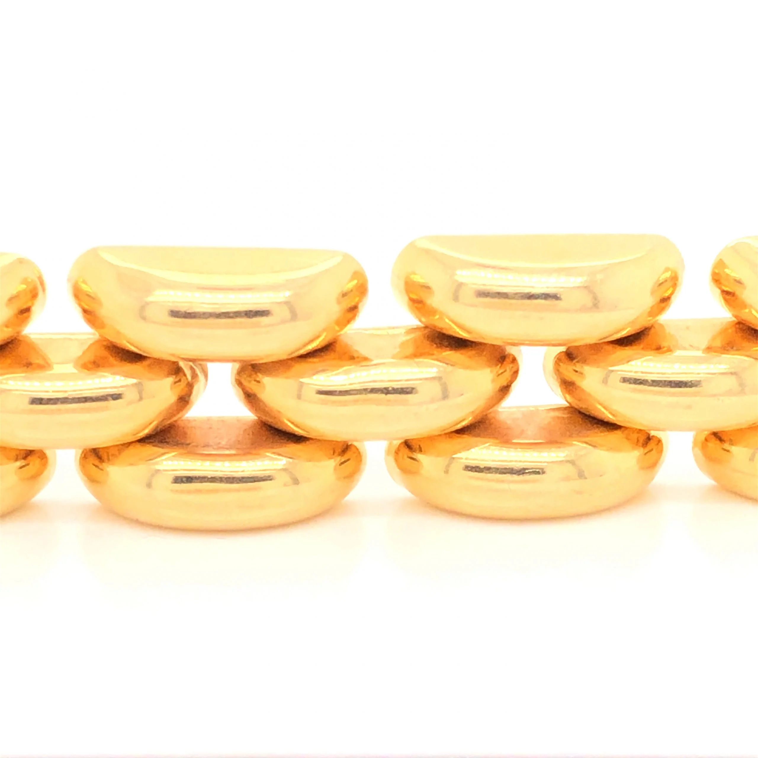 Retro 3-Link Wide Bracelet in 14k Yellow Gold - Image 4