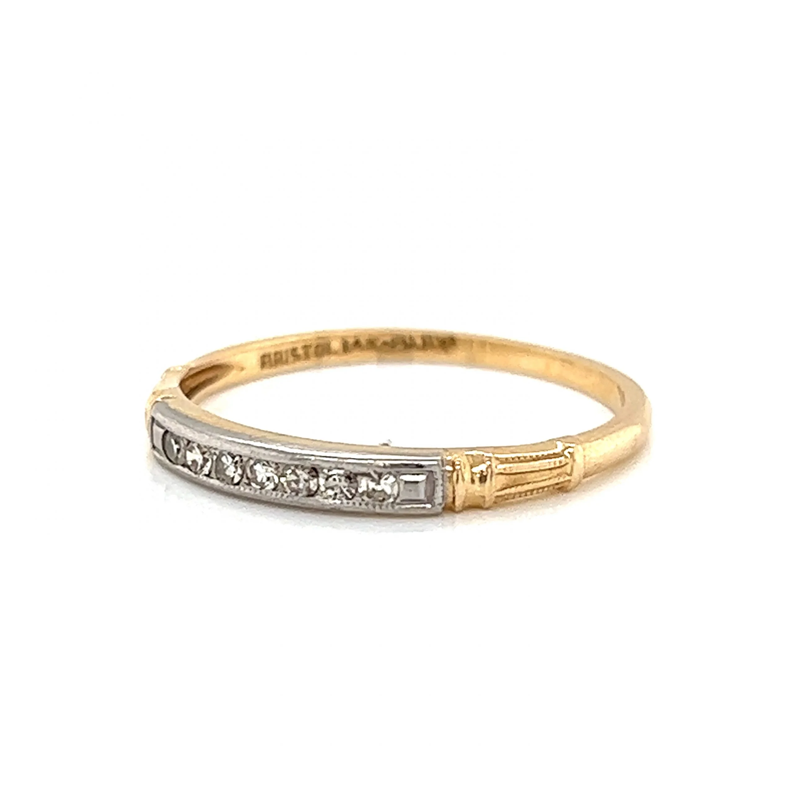 Retro Channel Set Diamond Wedding Band in 14k Gold - Image 2