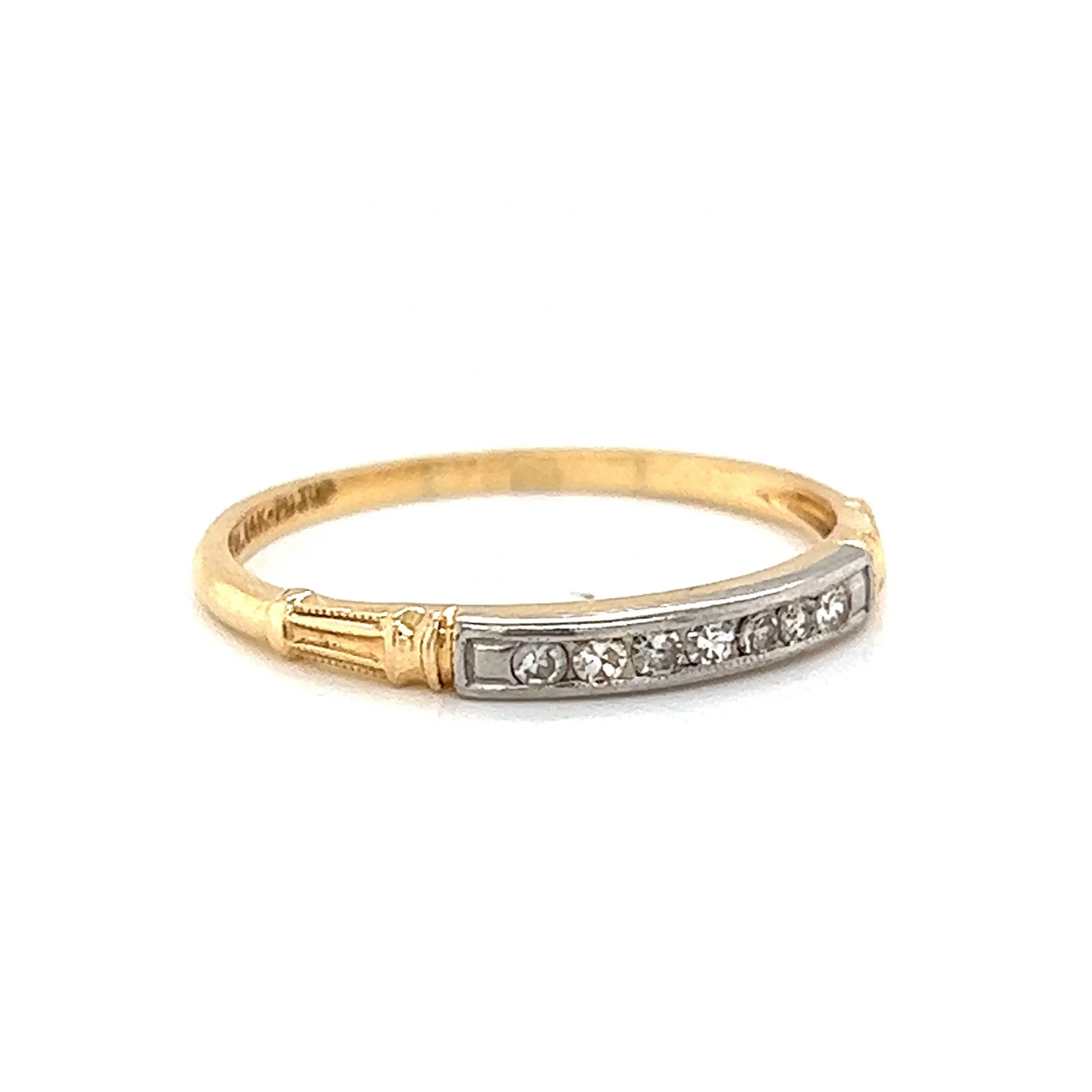 Retro Channel Set Diamond Wedding Band in 14k Gold - Image 3