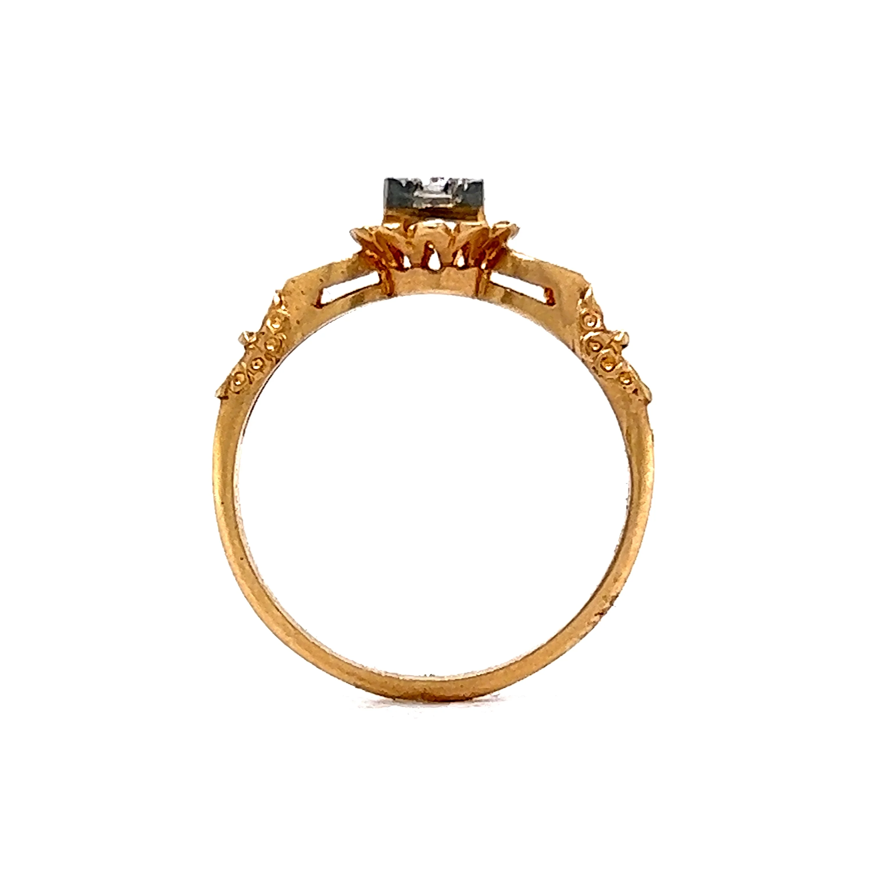 Retro Delicate Diamond Engagement Ring in 14k & 18k Gold - Image 4