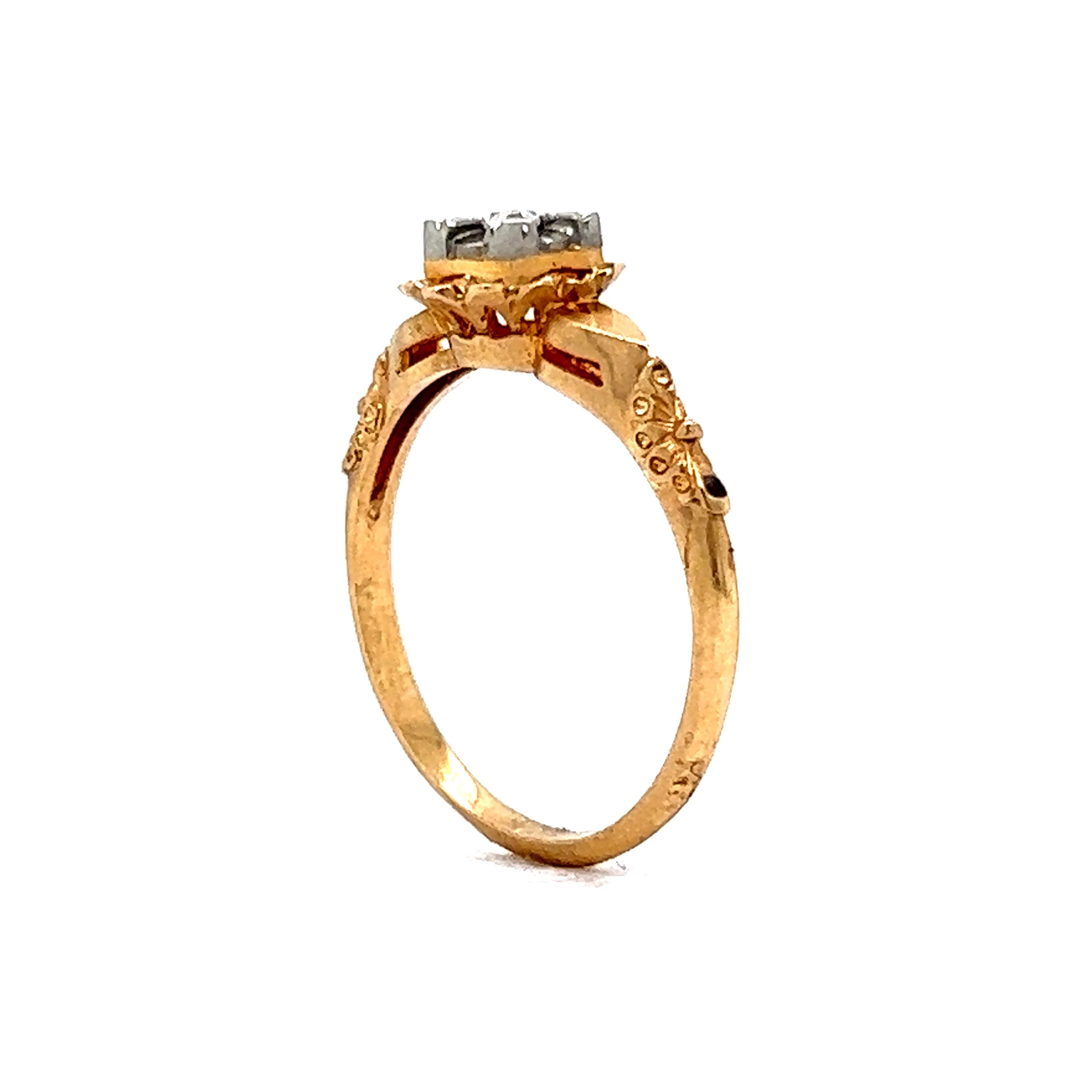 Retro Delicate Diamond Engagement Ring in 14k & 18k Gold - Image 5