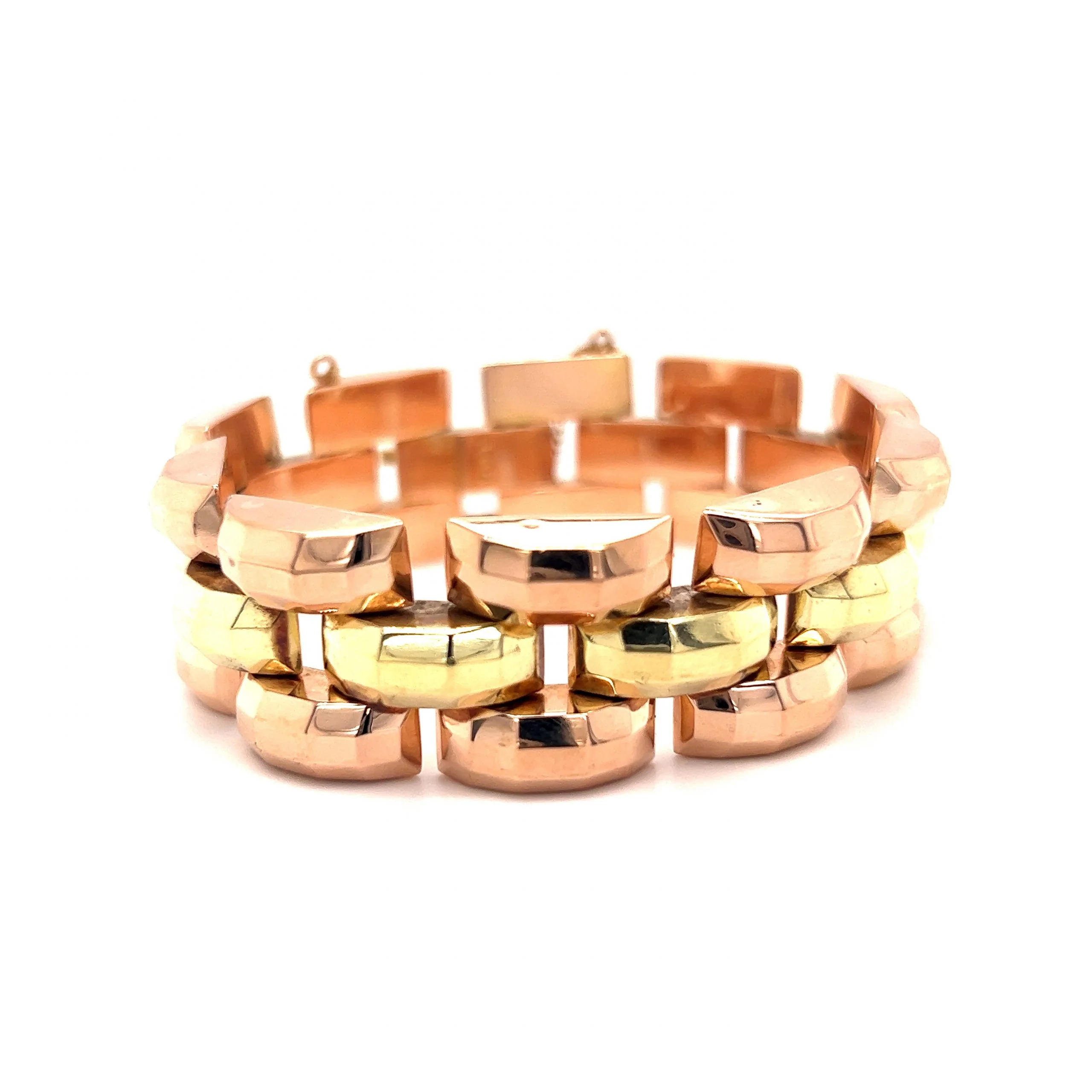 Retro Link Bracelet in 18k Rose & Yellow Gold - Image 3