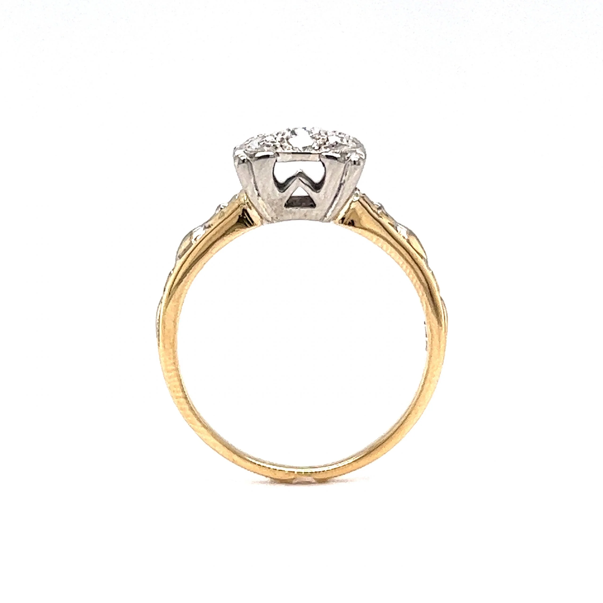 .33 Retro Pave Diamond Cluster Engagement Ring in 14k Gold - Image 4