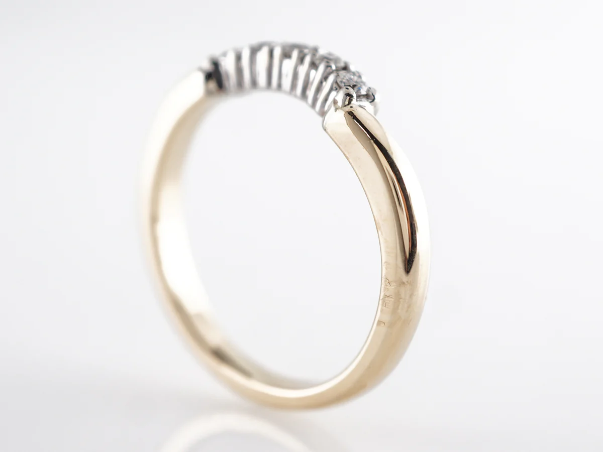 Retro Two-Toned Diamond Wedding Band in 14k - Image 4