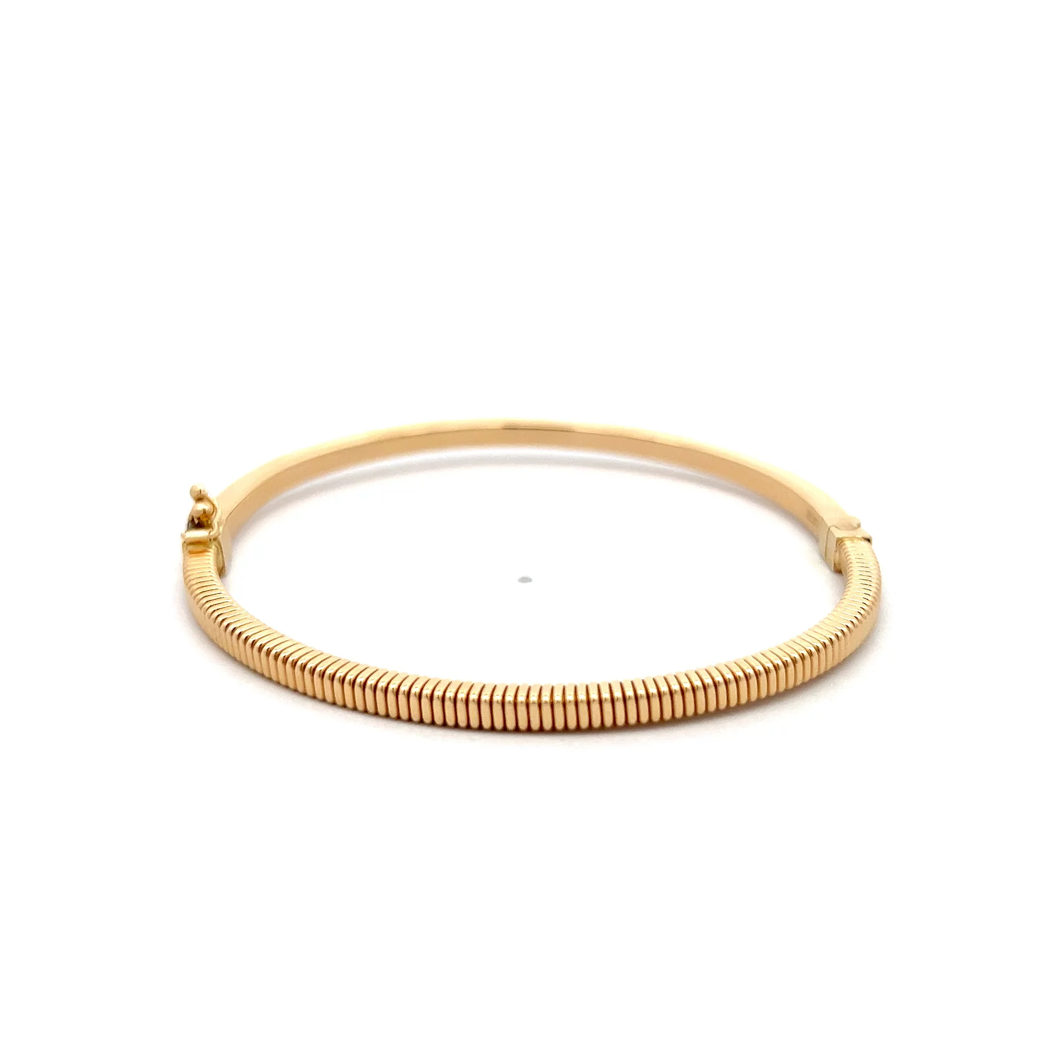 Reversible Ridge Textured Bangle Bracelet 14k Yellow