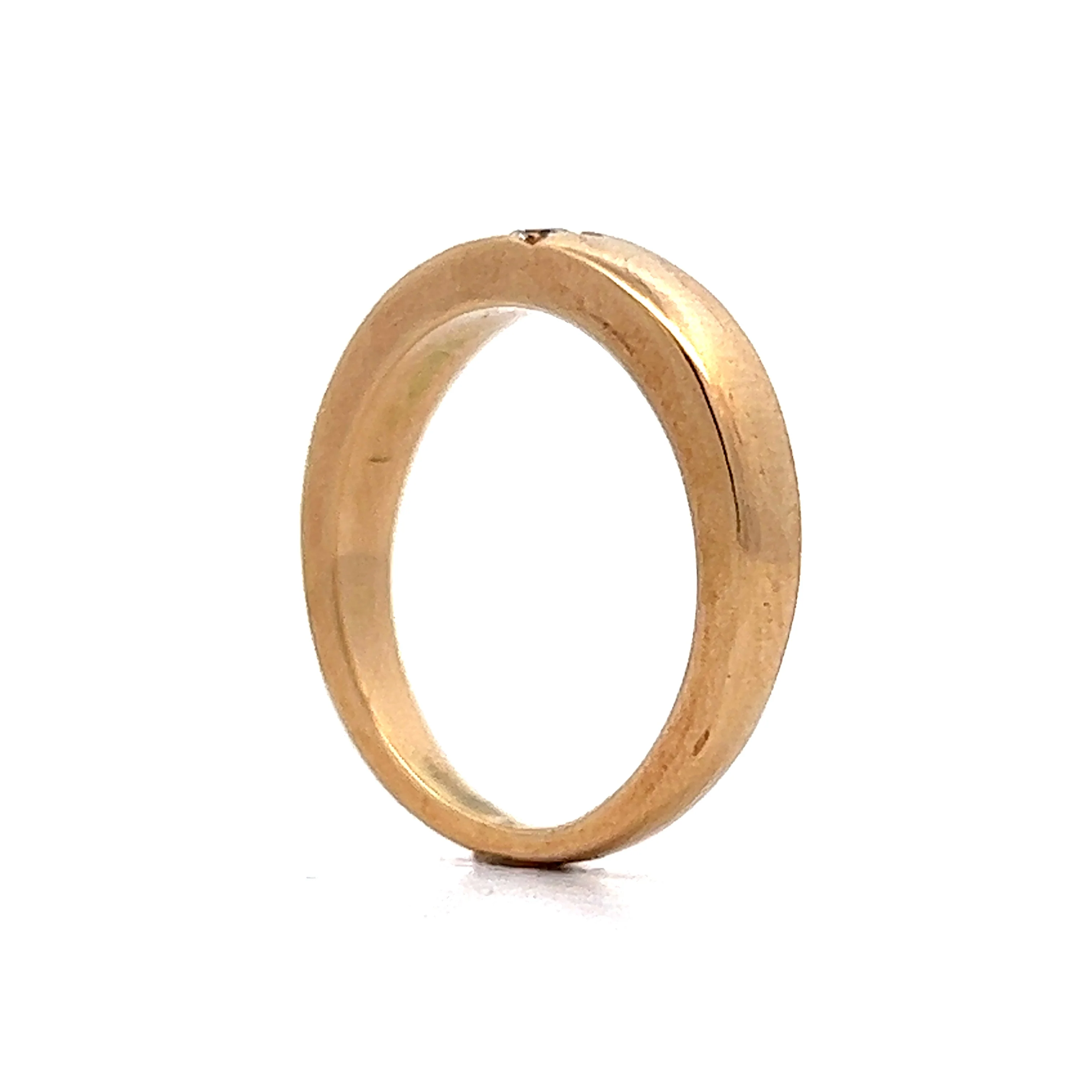 Right Hand Ring Modern .06 Round Brilliant Cut Diamond in 14k Yellow Gold - Image 5