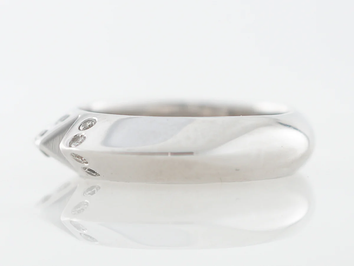 Right Hand Ring Modern .08 Round Brilliant Cut Diamonds in 18k White Gold - Image 2
