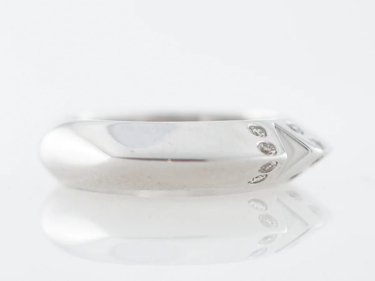 Right Hand Ring Modern .08 Round Brilliant Cut Diamonds in 18k White Gold - Image 3