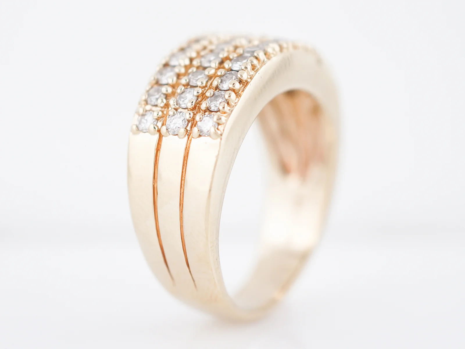 Right Hand Ring Modern 1.00 Round Brilliant Cut Diamonds in 14k Yellow Gold - Image 5