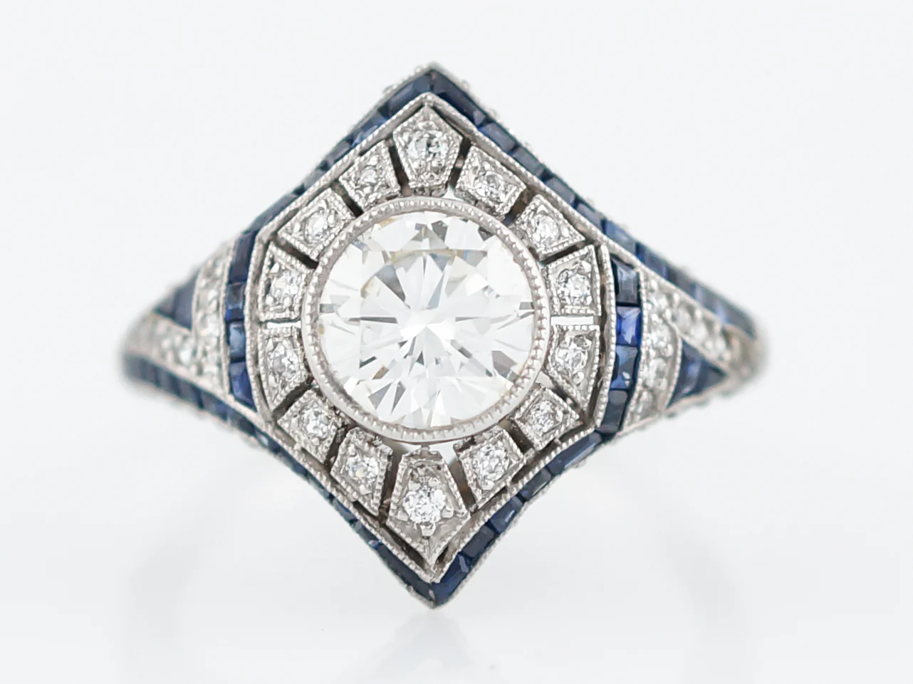 Right Hand Ring Modern 1.03 Round Brilliant Cut Diamond in Platinum