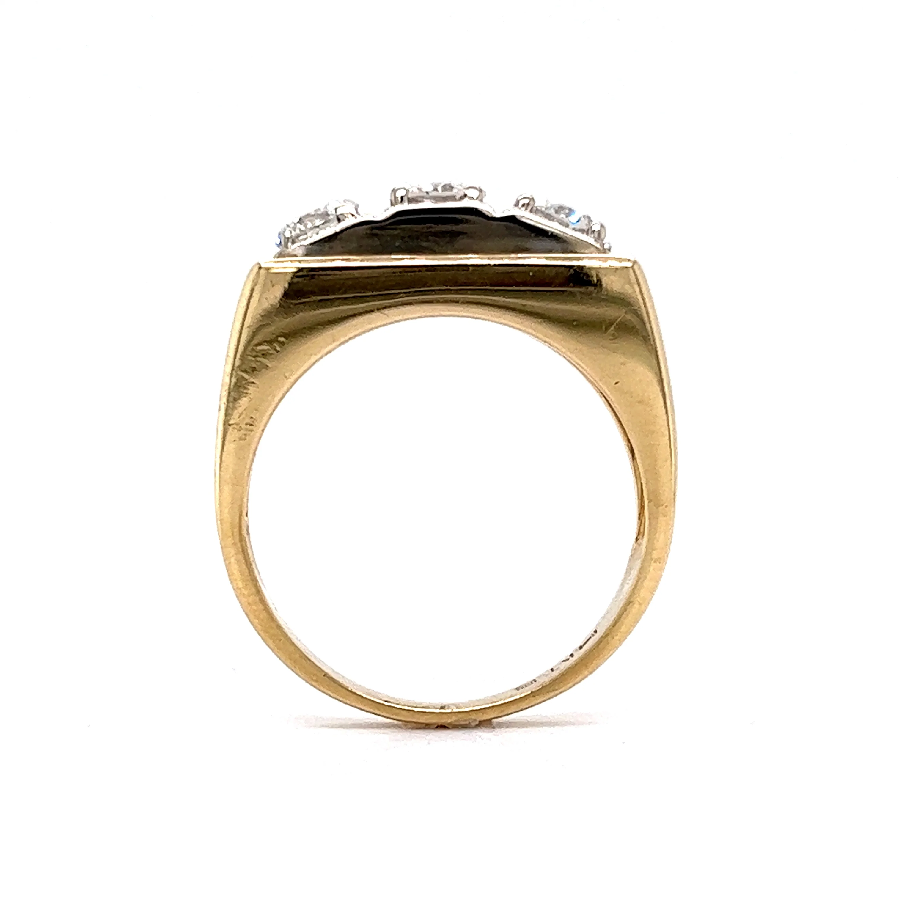 Right Hand Ring Modern 1.10 Round Brilliant Cut Diamonds in 14K Yellow Gold - Image 4