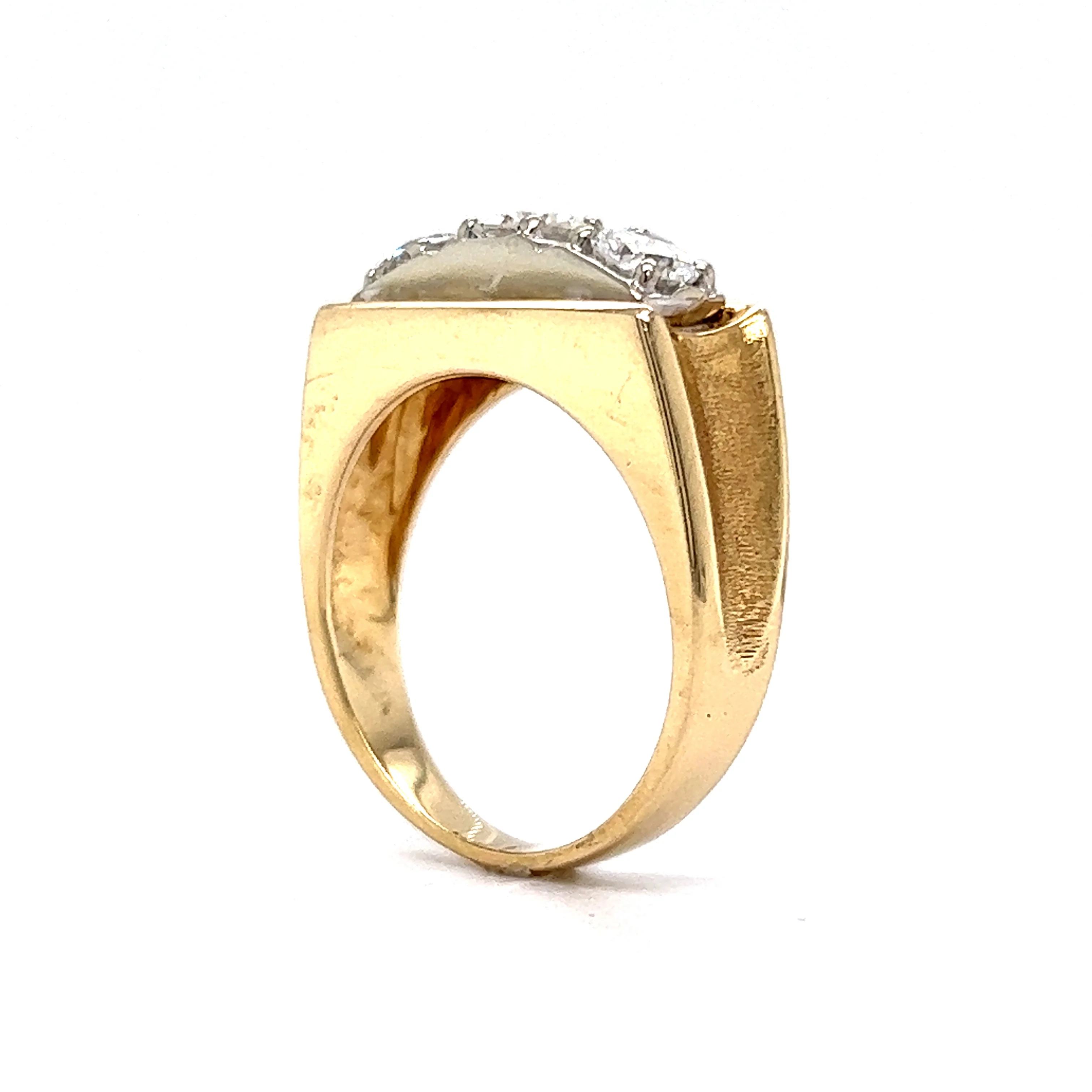 Right Hand Ring Modern 1.10 Round Brilliant Cut Diamonds in 14K Yellow Gold - Image 5
