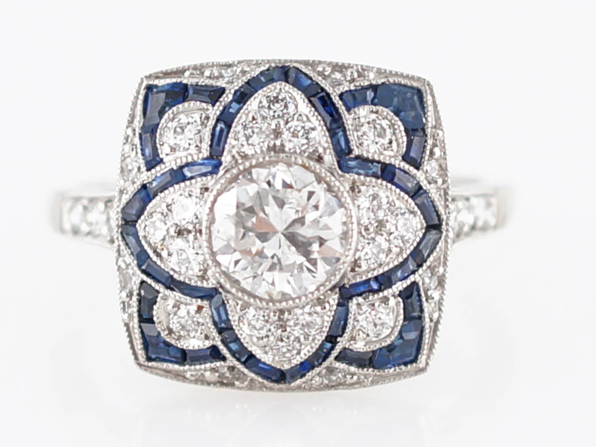 **RTV 1/9/19**Right Hand Ring Modern 1.16 Round Round Brilliant Cut Diamonds in Platinum