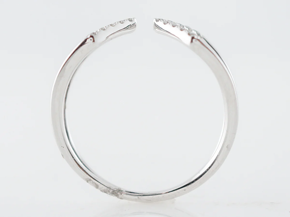 Right Hand Ring Modern .11 Round Brilliant Cut Diamonds in 14k White Gold - Image 4