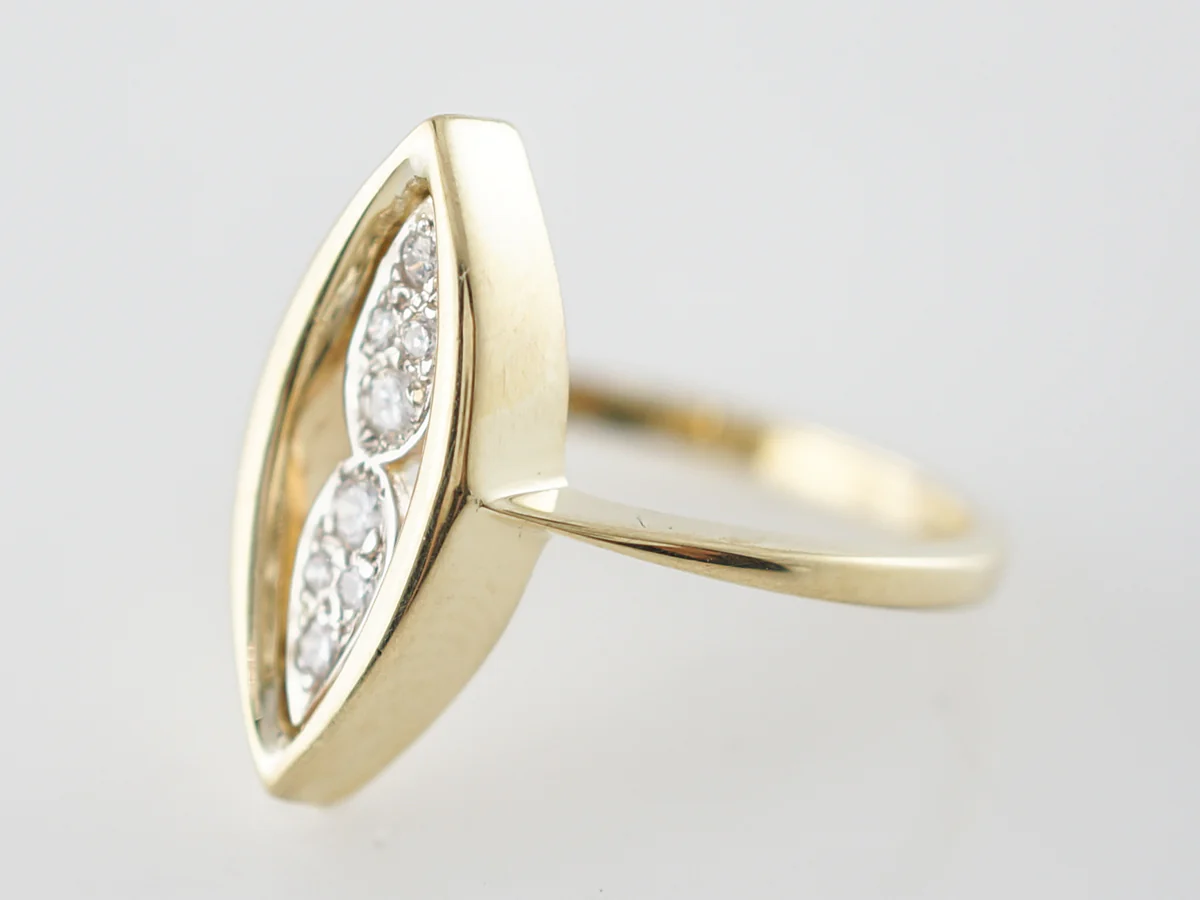 Right Hand Ring Modern .13 Round Brilliant Cut Diamonds in 18k Yellow Gold - Image 2