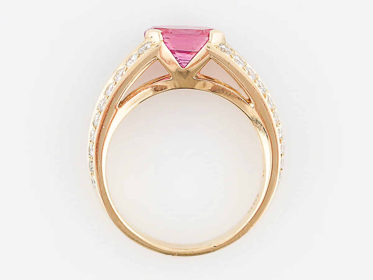 ***RTV***Right Hand Ring Modern 2.00 Oval Pink Sapphire in 18k Yellow Gold - Image 6