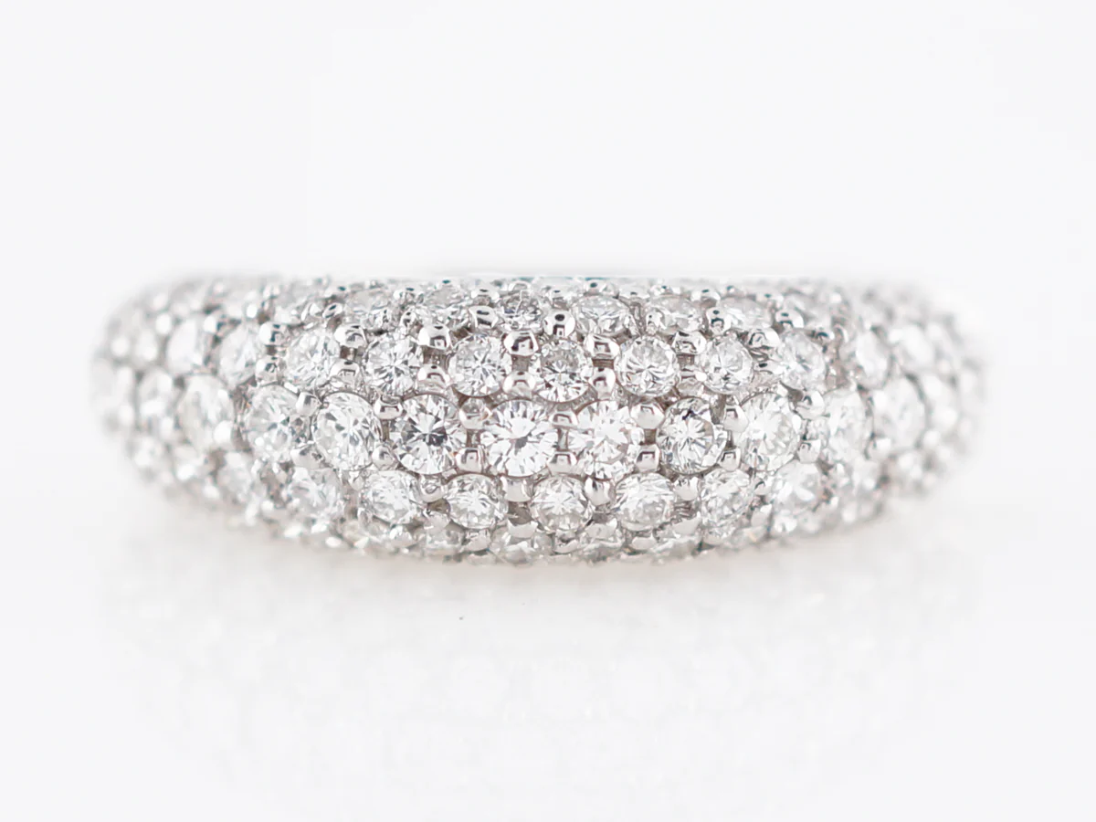 Right Hand Ring Modern 2.14 Round Brilliant Cut Diamonds in 18k White Gold