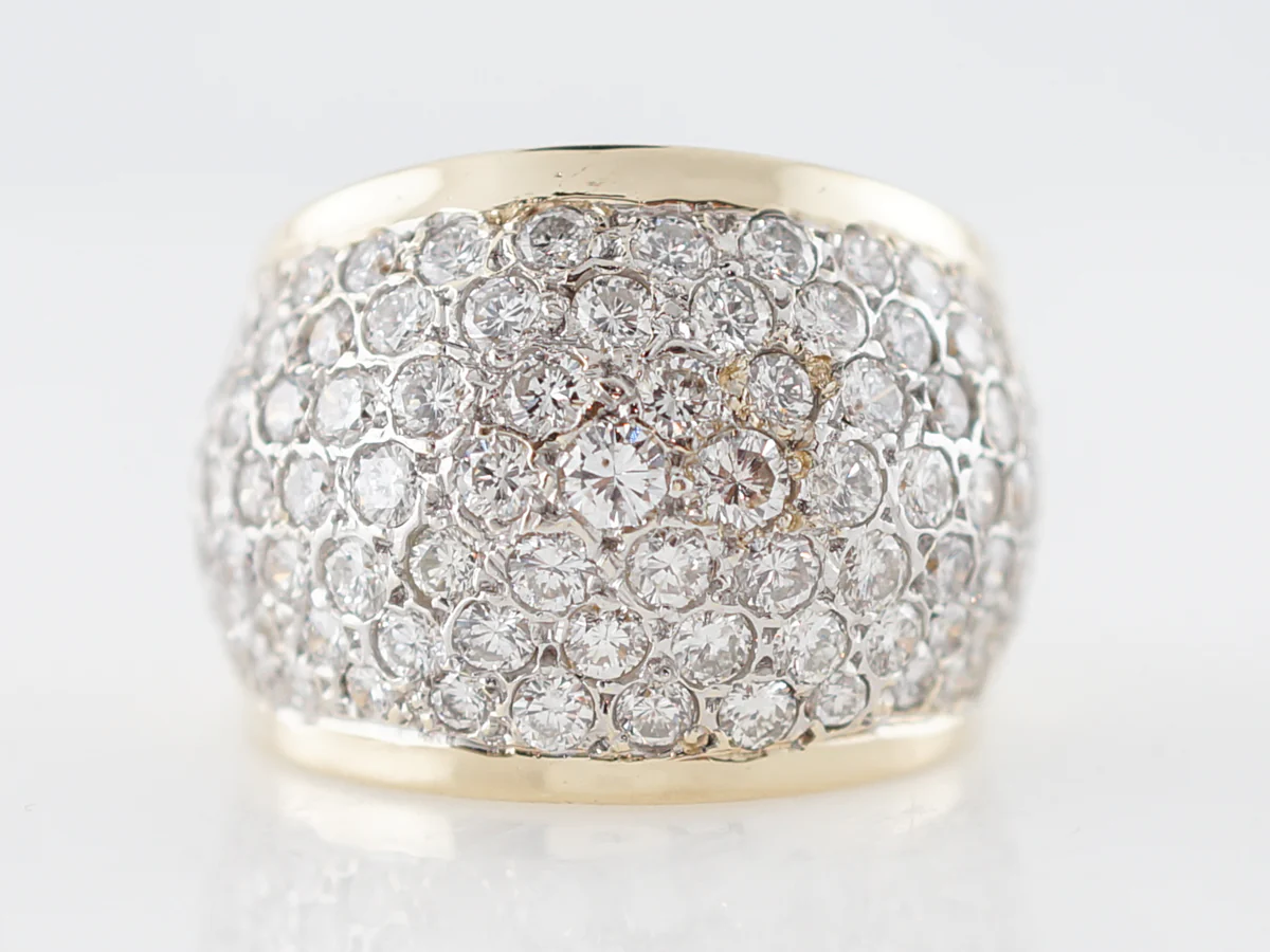 Right Hand Ring Modern 3.24 Round Brilliant Cut Diamond in 14k Yellow Gold - Image 2
