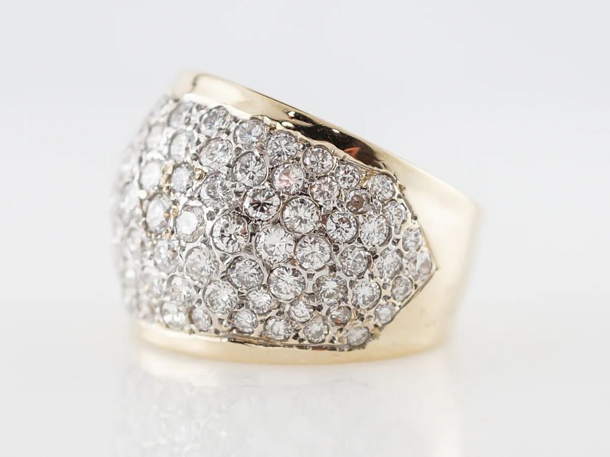Right Hand Ring Modern 3.24 Round Brilliant Cut Diamond in 14k Yellow Gold - Image 3