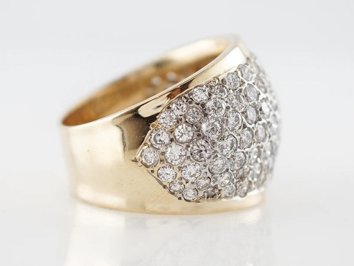 Right Hand Ring Modern 3.24 Round Brilliant Cut Diamond in 14k Yellow Gold - Image 4