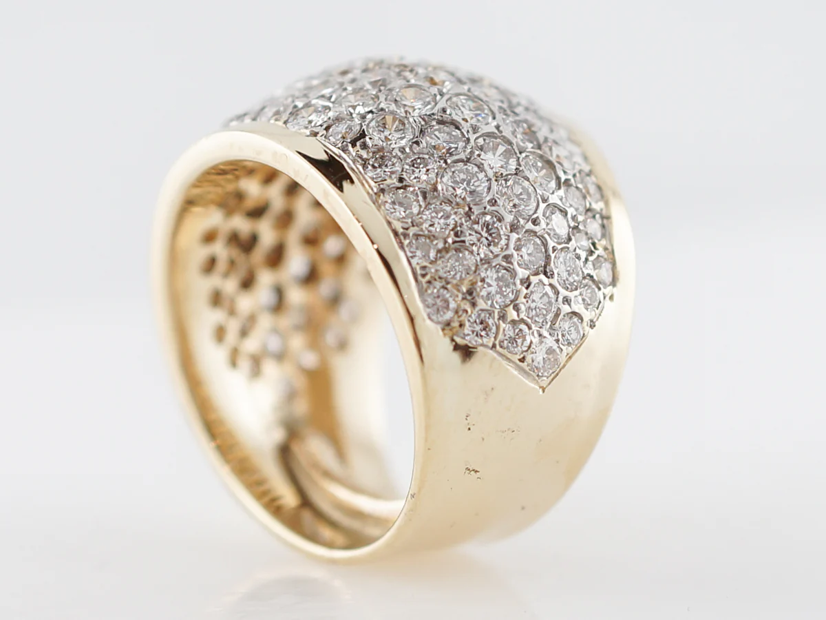 Right Hand Ring Modern 3.24 Round Brilliant Cut Diamond in 14k Yellow Gold - Image 6